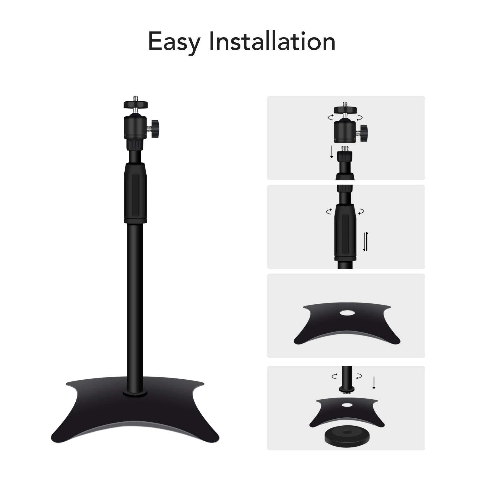 Projector Tripod Stand Drsn Portable Tripod Adjustable Height 27" to 49" 360°Swivel Pivot Ball Head Floor Stand Holder for Small Camera Webcam Microphone Projector GoPro 5