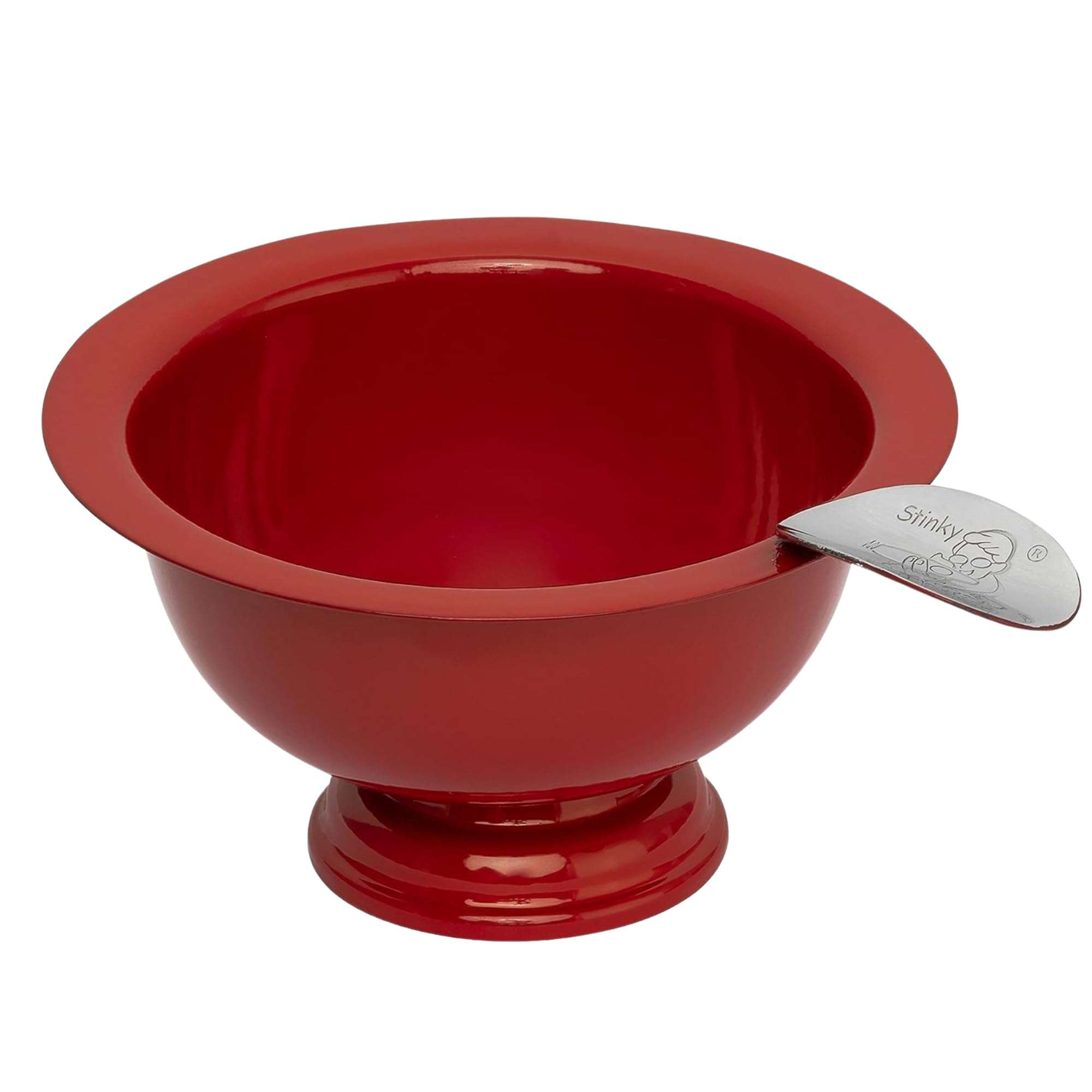 Stinky Cigar Personal Size Ashtray, Matte Red - Compact, Durable Windproof Stainless Steel Design with 1 Stirrup, Deep Bowl, Heat Resistant & Easy to Clean - Perfect Solo Smoker's Companion