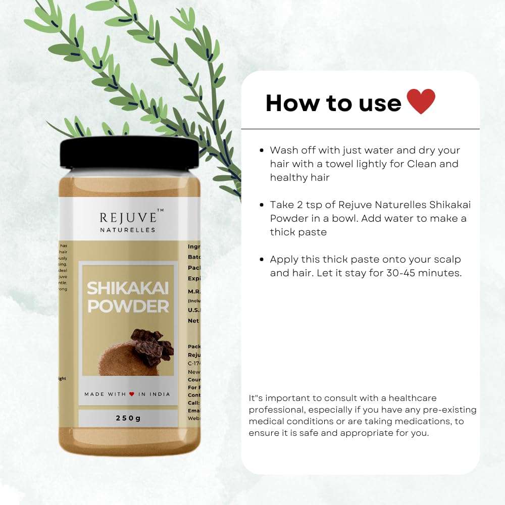Rejuve Naturelles Shikakai Powder for Hair - 250 Gram Jar | Natural Cleanser and Conditioner for hair 4