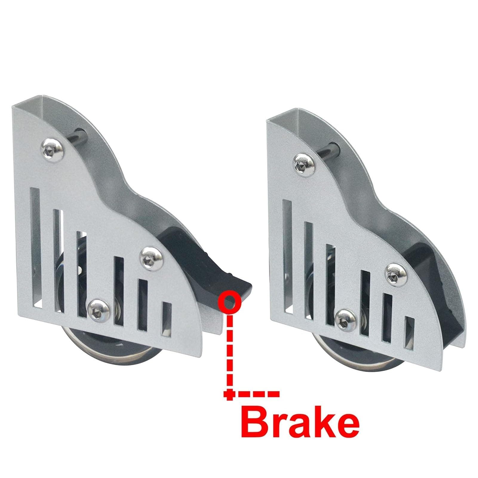 Round Tube Sliding Library Ladder Hardware Rolling Full Set Track Kit Telescopic Upper Roller, Floor Wheels with Brakes (No Ladder) Silver Surface (Size : 8ft/244cm Track kit) 6