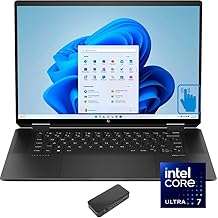HP Spectre x360 Home & Business 2-in-1 Laptop (Intel Ultra 7-155H 16-Core, 16GB LPDDR5X 7466MHz RAM, 1TB PCIe SSD, Intel Arc, 16.0" 120 Hz Touch Wide QXGA (2560x1600), Win 10 Pro) with USB-C Dock 1