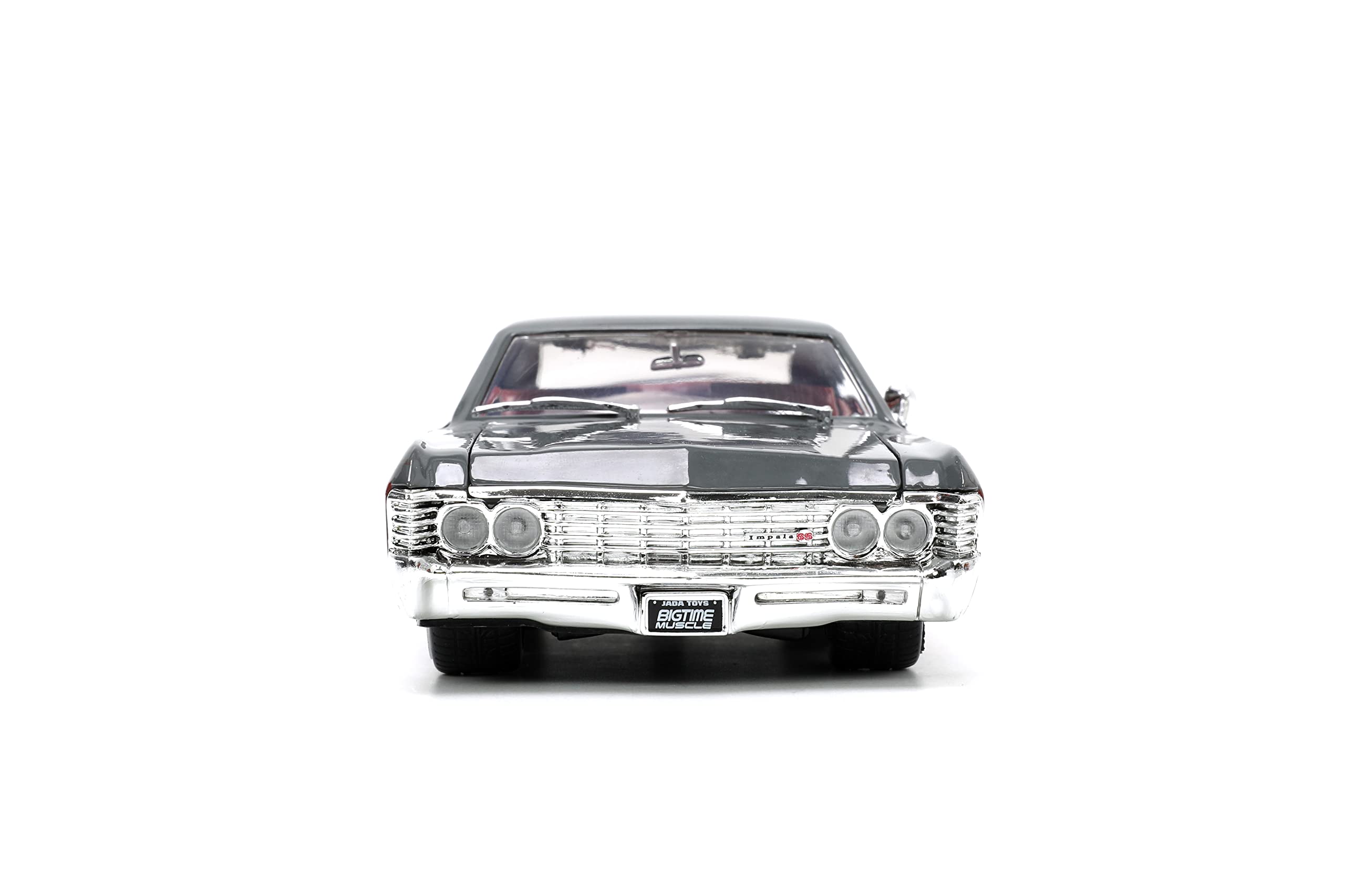 Jada Toys Big Time Muscle 1:24 1967 Chevy Impala SS Gray/Burgundy Die-cast Car, Toys for Kids and Adults 3