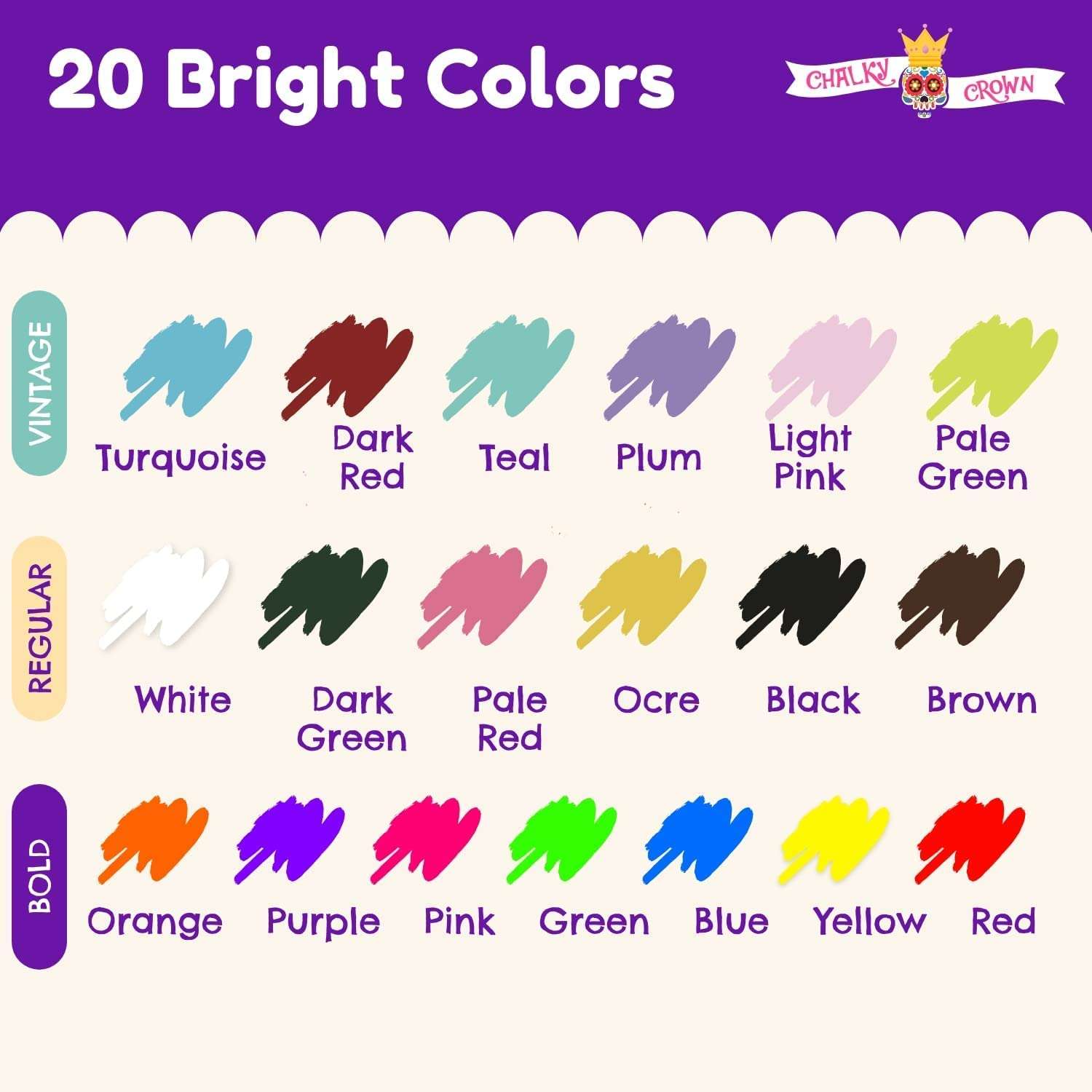 Liquid Chalk Markers - Erasable Chalk Pens, Chalkboard Markers - Chalk Markers for Chalkboards, Signs, Windows, Blackboard, Glass - Reversible Tip, 20 pack (Bold Multicolored, 6mm) 4