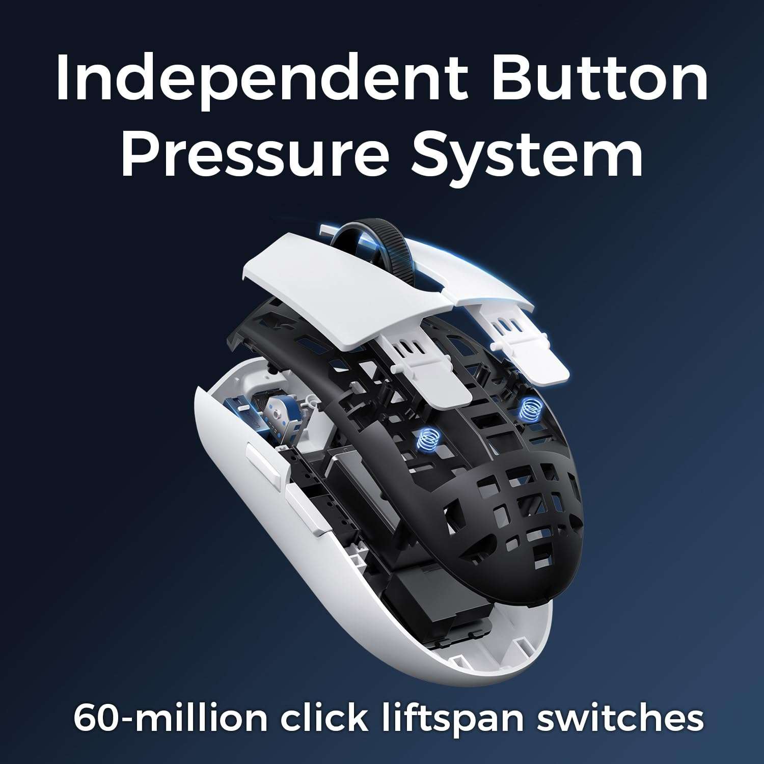 MCHOSE G3 Wireless Gaming Mouse, Symmetrical, PAW3311, 12K DPI, Tri-Mode Connection, Wireless/Wired 1K Polling, 64g Weight, 130 Hours Battery Life (G3, White) 4