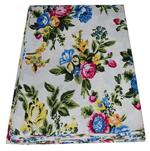 Mudit Crafts Jaipuri Printed Cotton Fabric Dress Making Materials 3 Meter White 4