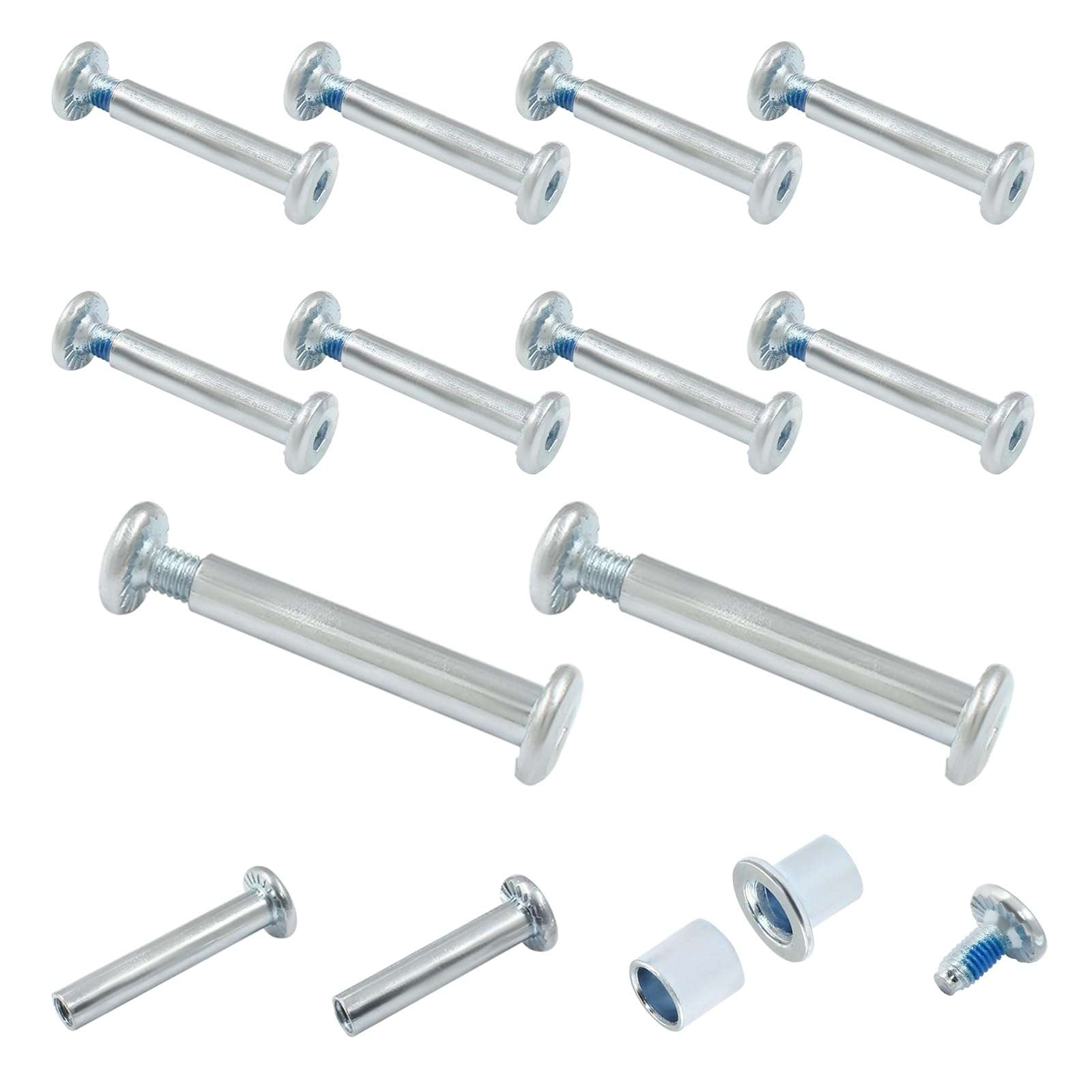 Luomorgo 36 Pcs/1 Set Inline Skate Wheel Axle Spacer Screw, 6mm/15/64" OD Shaft Hex Socket Screw Axles for Roller Skate with M4 Allen Wrench 4