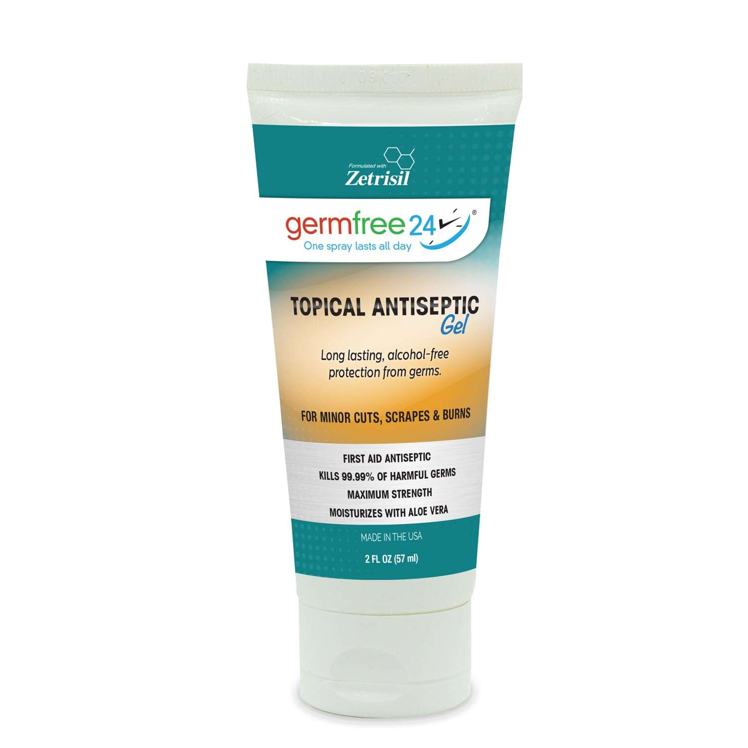 Germfree24 Topical Antiseptic Gel 2.0 oz. - Formulated with Zetrisl (3) 3