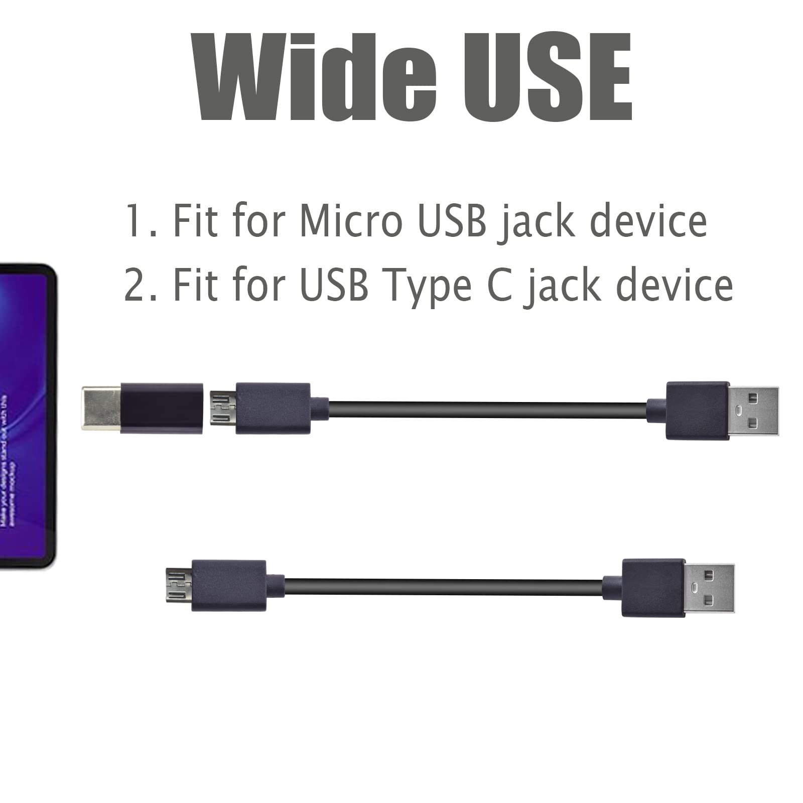 Charging Power Supply Cable Cord Line Replacement for Bose QC20 SoundLink, Beats Powerbeats2 Wireless Studio 2.0 Wireless Headphones Earphones-0.6ft 3