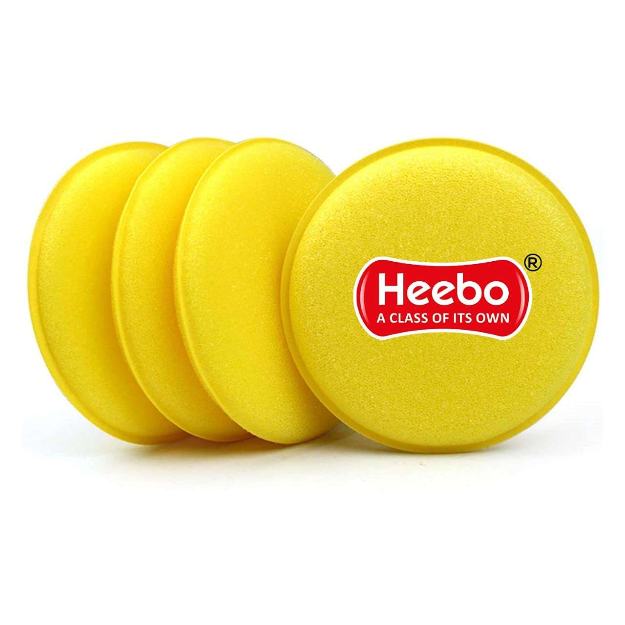 Heebo Multipurpose Foam Wax Applicator Pads - Pack of 12 | Car Polish Applicator Sponge | Soft Car Wax Detailing Sponge | Used for Detailing Polish/Wax Bike Car Dashboard | Car Dressing Round Pads