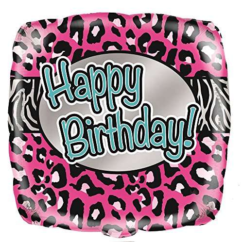 Unique 18" Foil Pink Animal Print Birthday Balloon (51553) 1