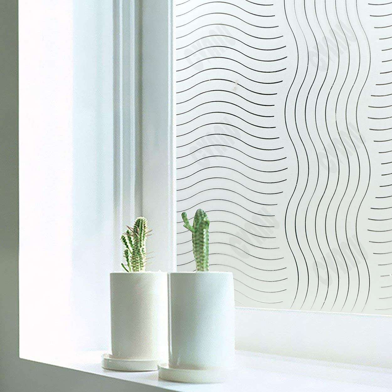 CVANU Window Film Privacy Printed Window Frosting Film Window Sticker Vinyl Sheet for Front Door/Bathroom/Sidelight/Small Windows/Office Meeting Room (24"x175"Pattern22) 4