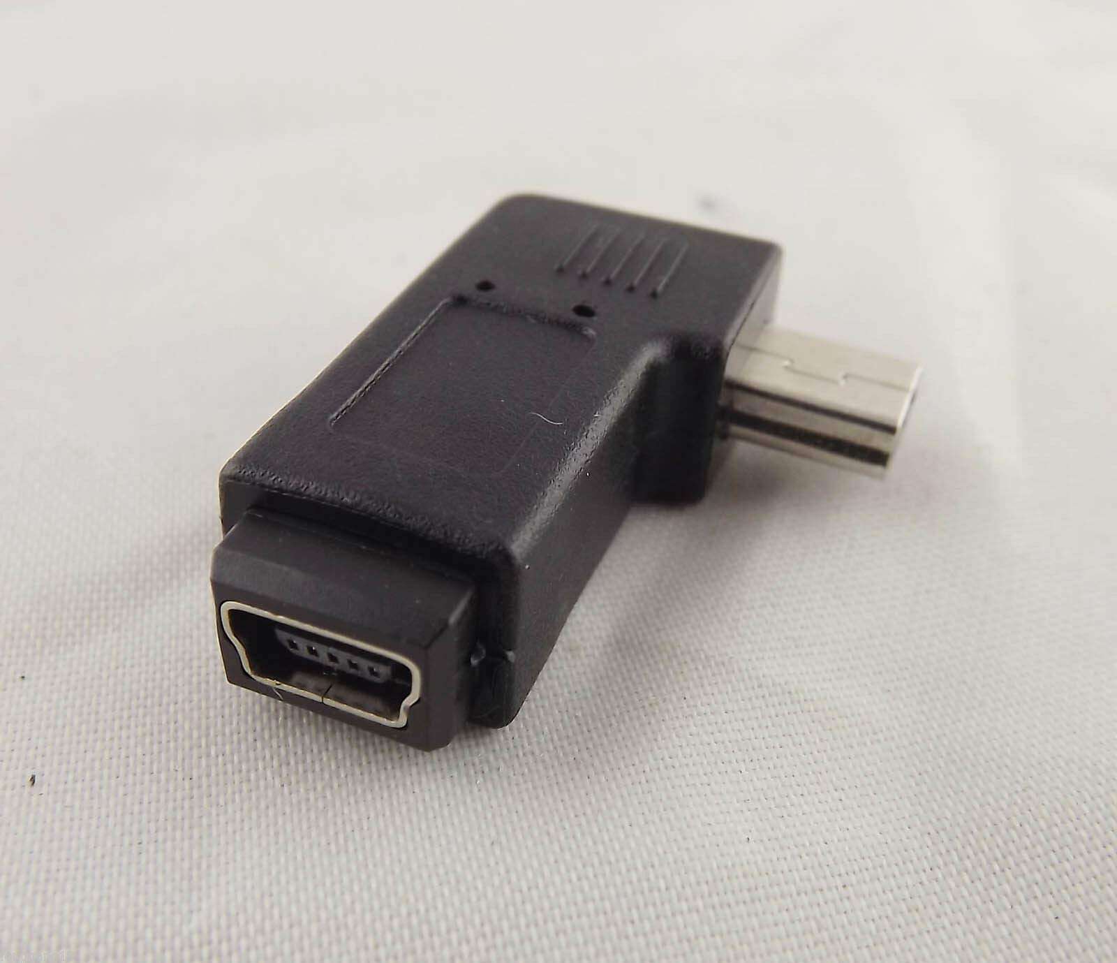Connectors 10pcs USB 2.0 Mini 5 Pin Male to Mini 5 Pin Female M/F Left Angle Adapter Connector - (Cable Length: 0, Color: Black) 1