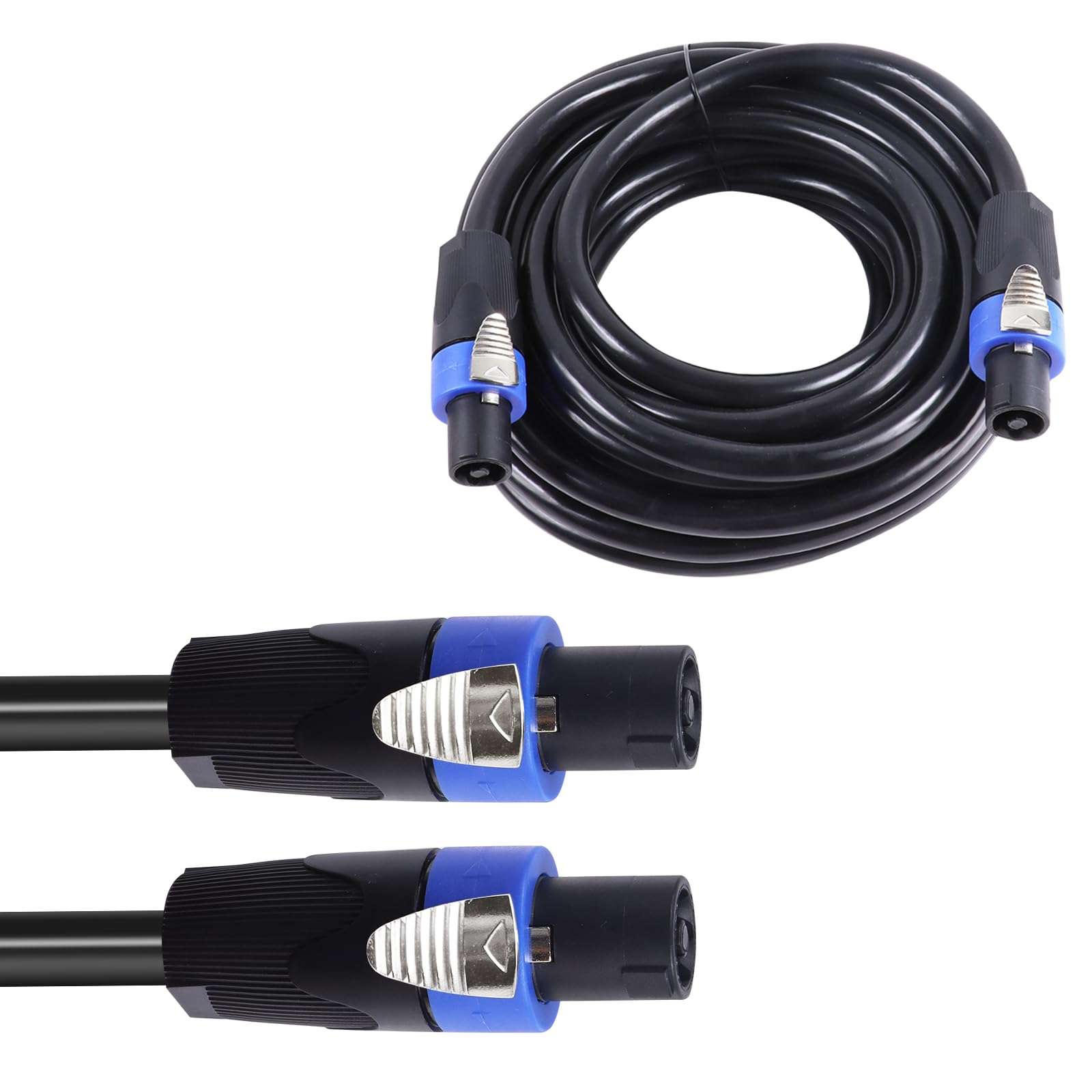 HBU True 4 Conductor Speakon Cable - Pro Speakon to Speakon Cables with NL4FC 4 Pole Audio Patch Cord - for Chuchero Cabinet Wire, 4 Conductors (25 Feet, 1 Pack) 1