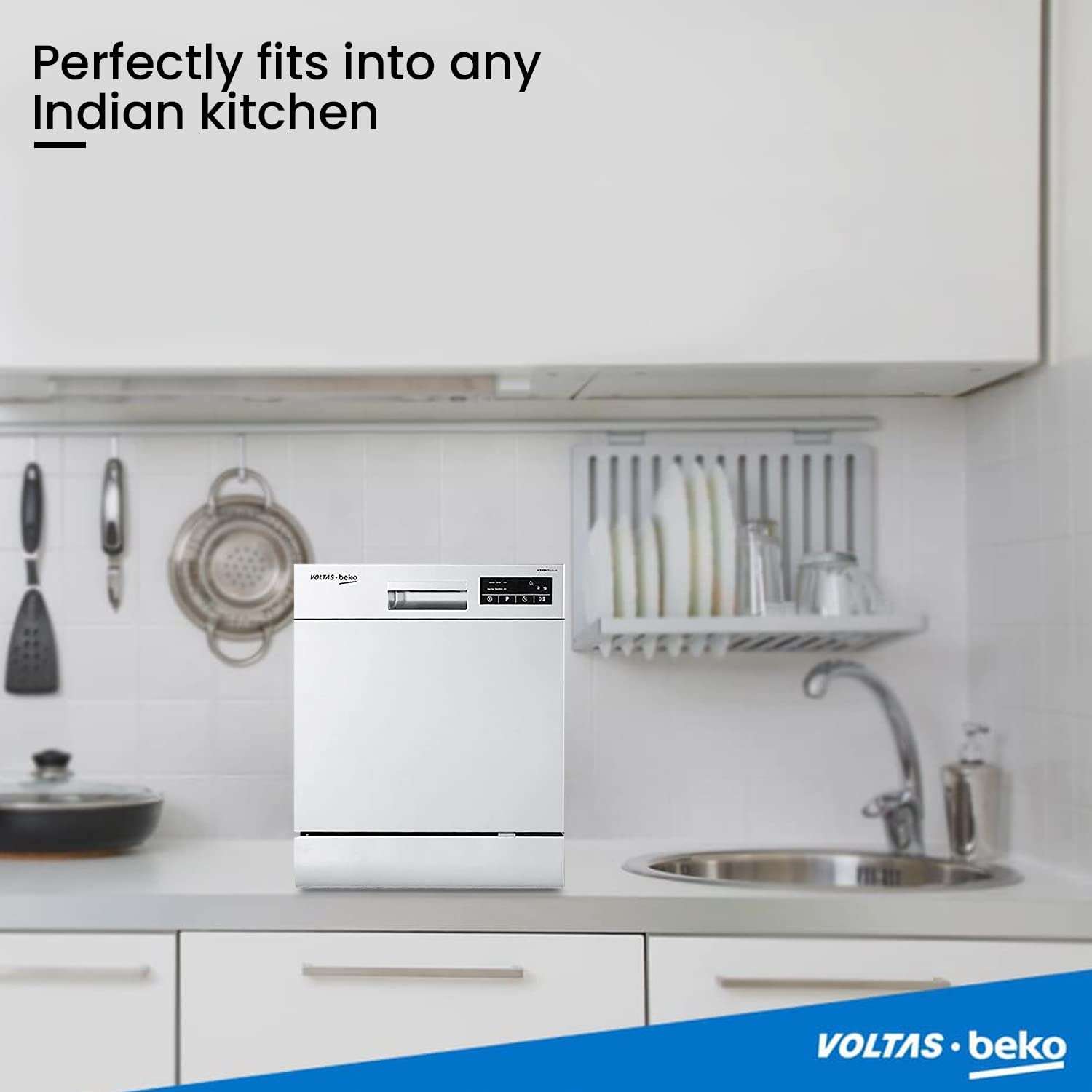 Voltas beko 8 Place Settings Table Top Dishwasher (2020/2021, DT8S, Silver, Inbuilt Heater) 3