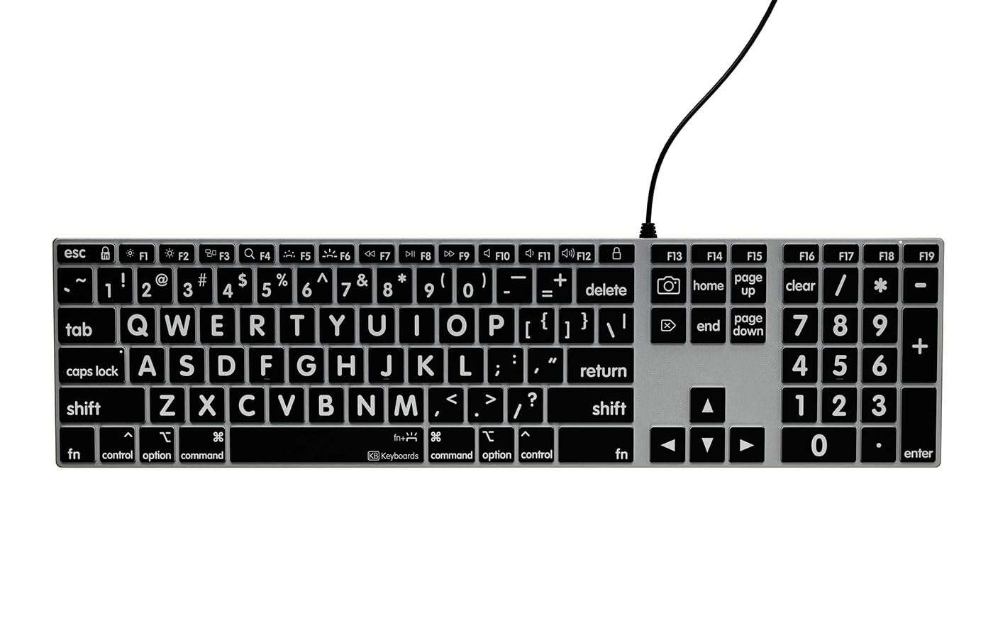 KB Covers Large Print Backlit Pro Aluminum Keyboard - macOS - US | High-Contrast Key Labels | Typing Visibility | Low-Light Workspaces Accessory 5