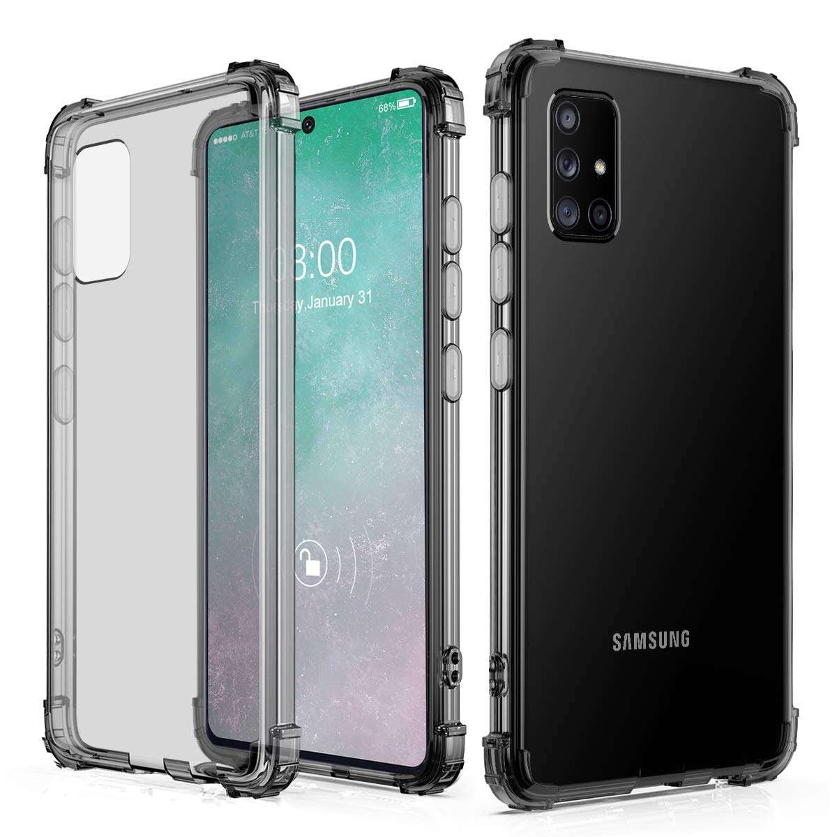 J&D Case Compatible for Samsung Galaxy A71 Case, Corner Cushion Ultra Clear Shock Resistant Protective Slim TPU Bumper Case for Galaxy A71 Cover, Not for Galaxy A71 5G/Galaxy A71 5G UW 1