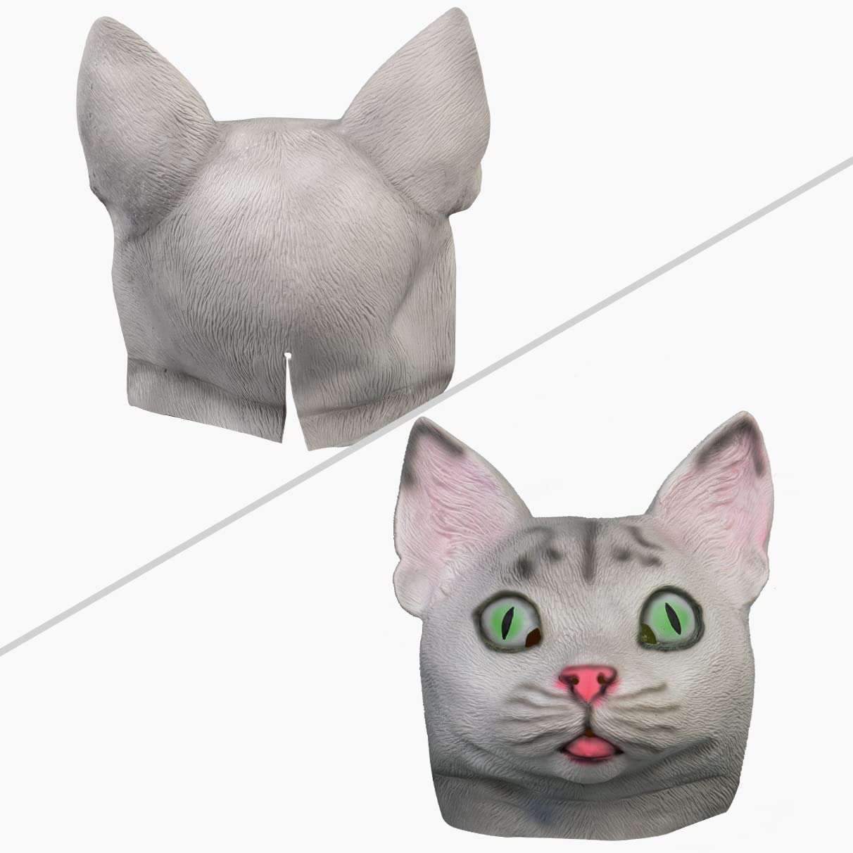 Snotra Shop FantasyParty Halloween Novelty Mask Costume Party Latex Cute Cat Mask Animal Head Mask 6