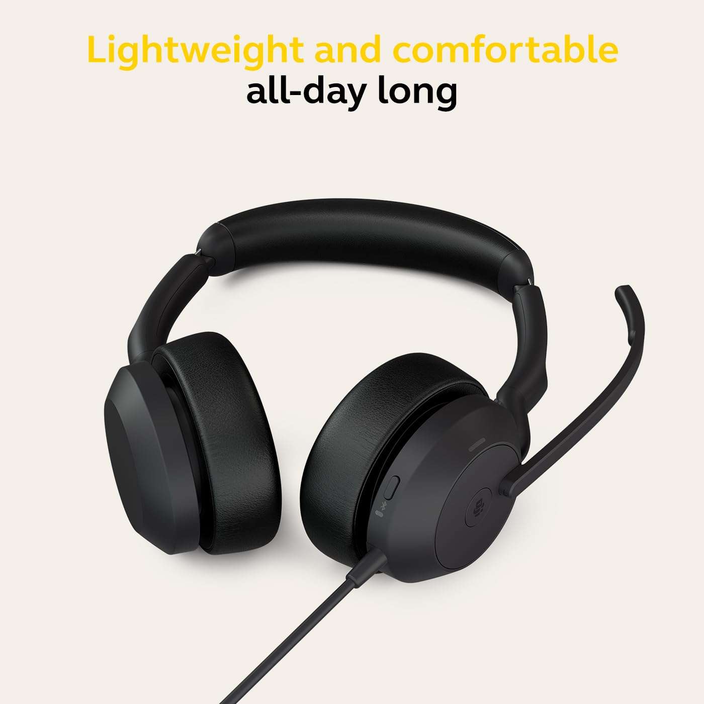Jabra Evolve2 50 Wired Stereo Headset AirComfort Technology, Noise-Cancelling Mics & Active Noise Cancellation - Works with All Leading UC Platforms Such as Zoom & Google Meet - Black 2