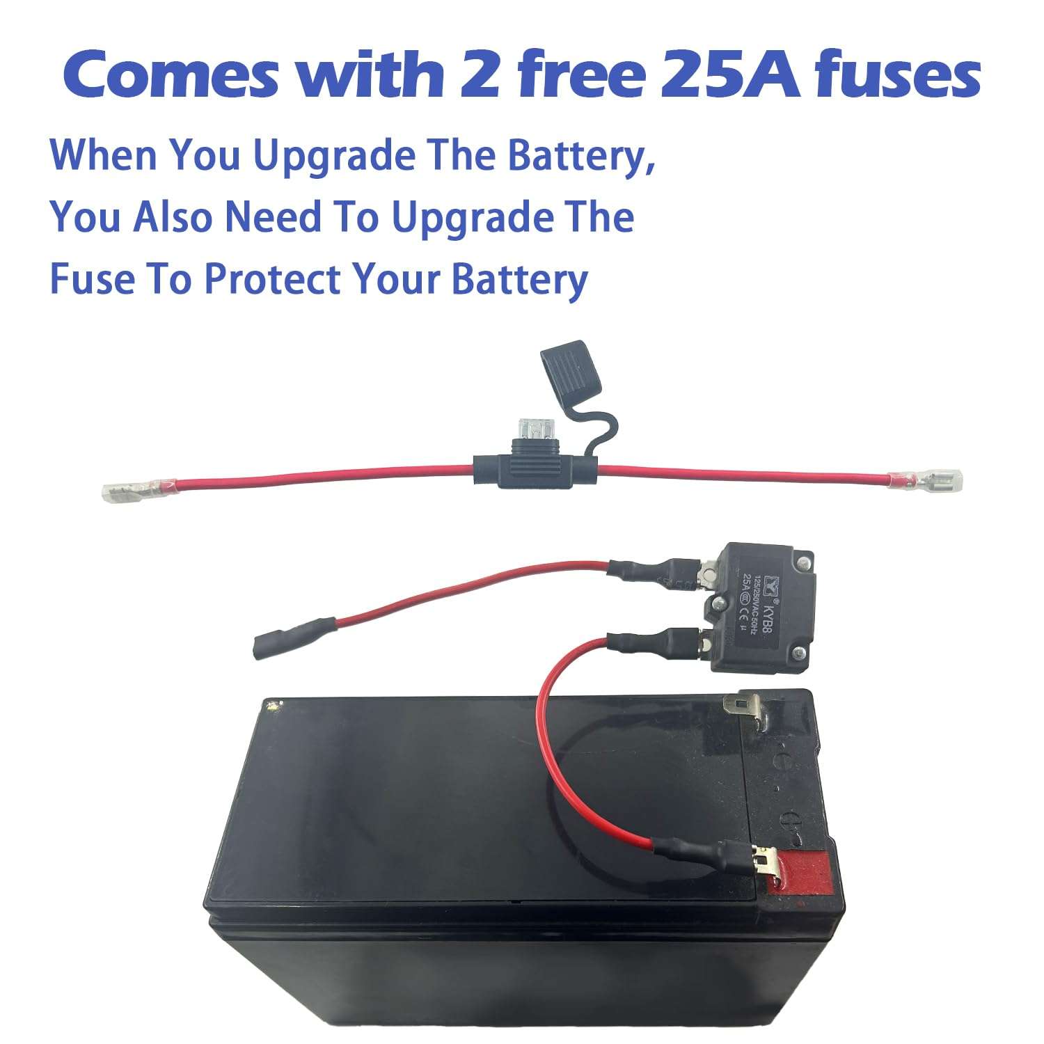 12V Battery Charger for Kids Ride On Toy Cars, Universal 12 Volt Power Wheels Battery Charger, Suitable for Best Choice Jeep Tractor Motorcycle ATV Accessories, Free Alligator Clip, 2 Fuses 4