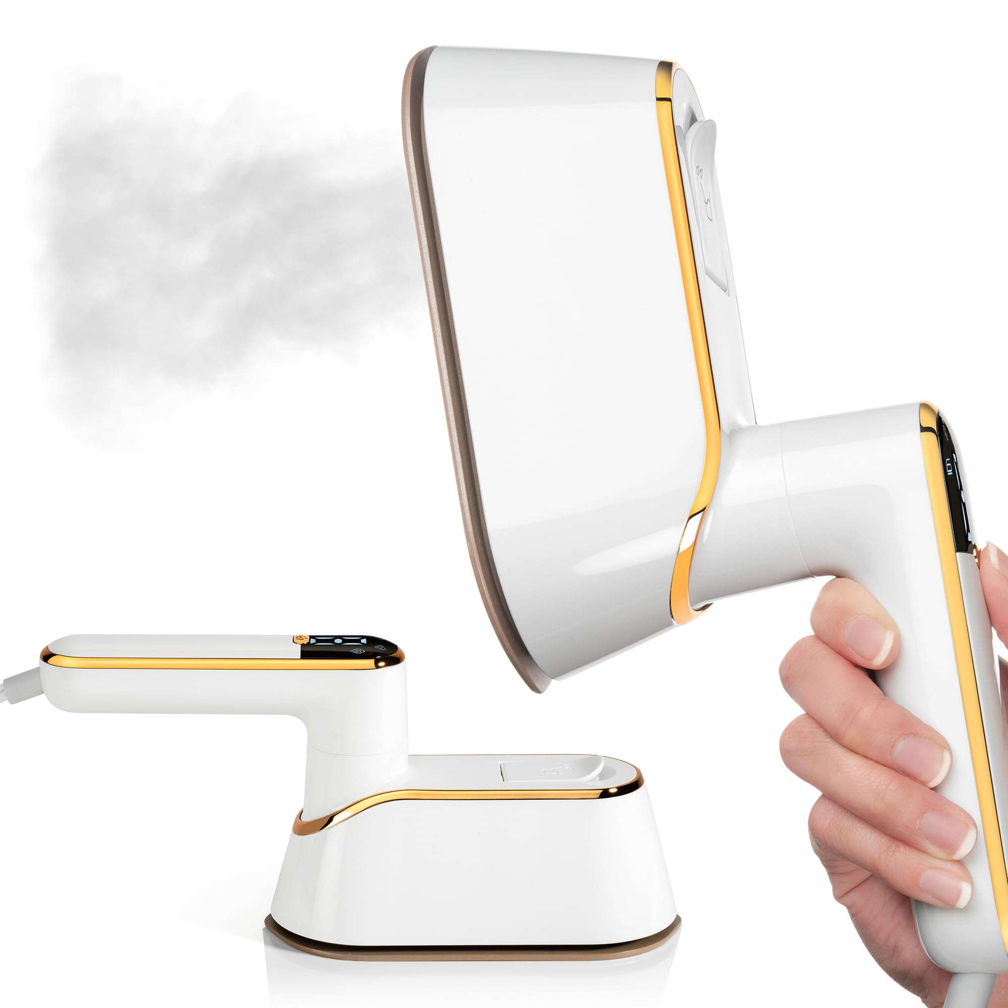 Mr Wrinkle Portable Mini Travel Steamer with LCD Screen Display - 1200W Powerful Handheld Clothing Iron for Travel, Home, Dorm 6