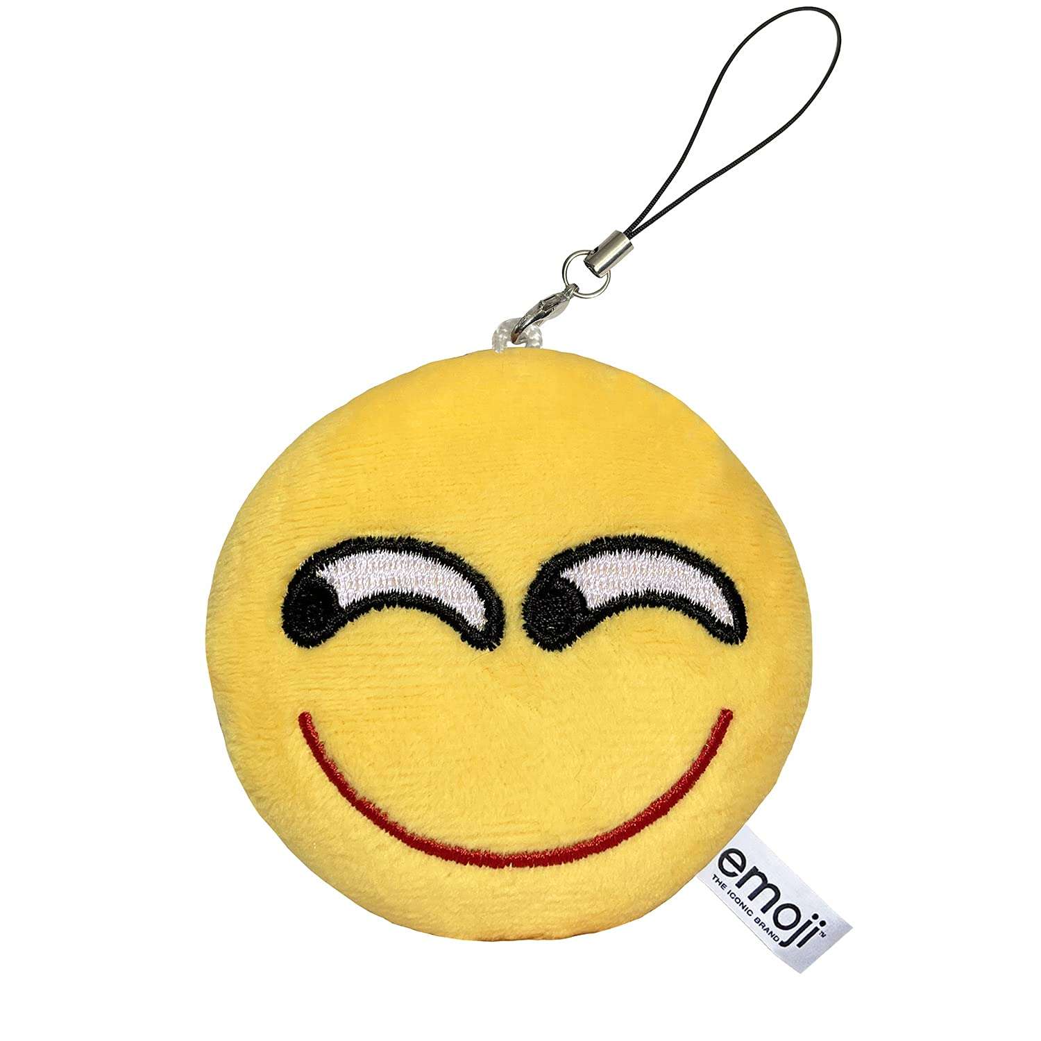 EvZ Emoji Iconic Emoticon Cushion Stuffed Plush Cute Soft Keychain, Cool, 3 inches 3