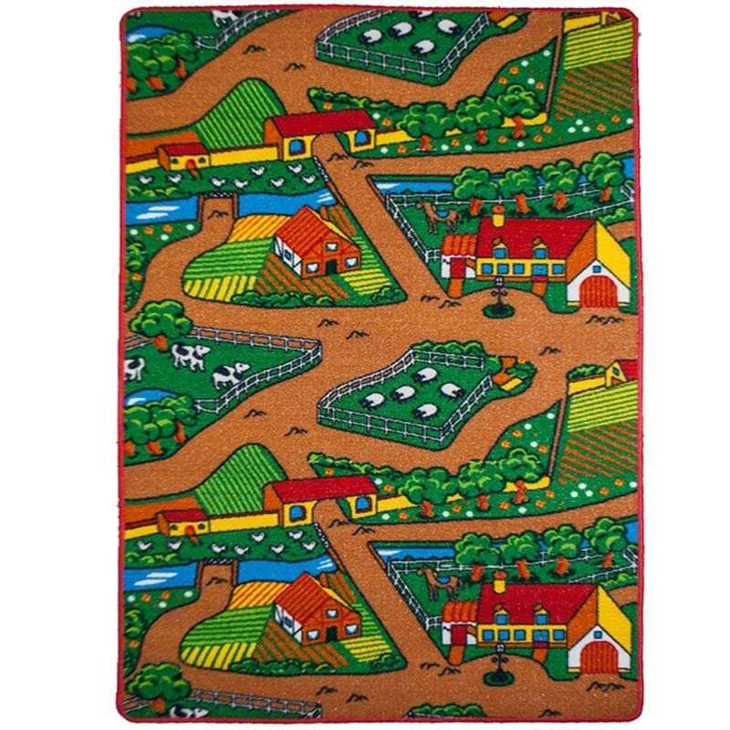 Kids Rug Farm 2 Area Rug 3' x 5' Non Slip Gel Backing 1