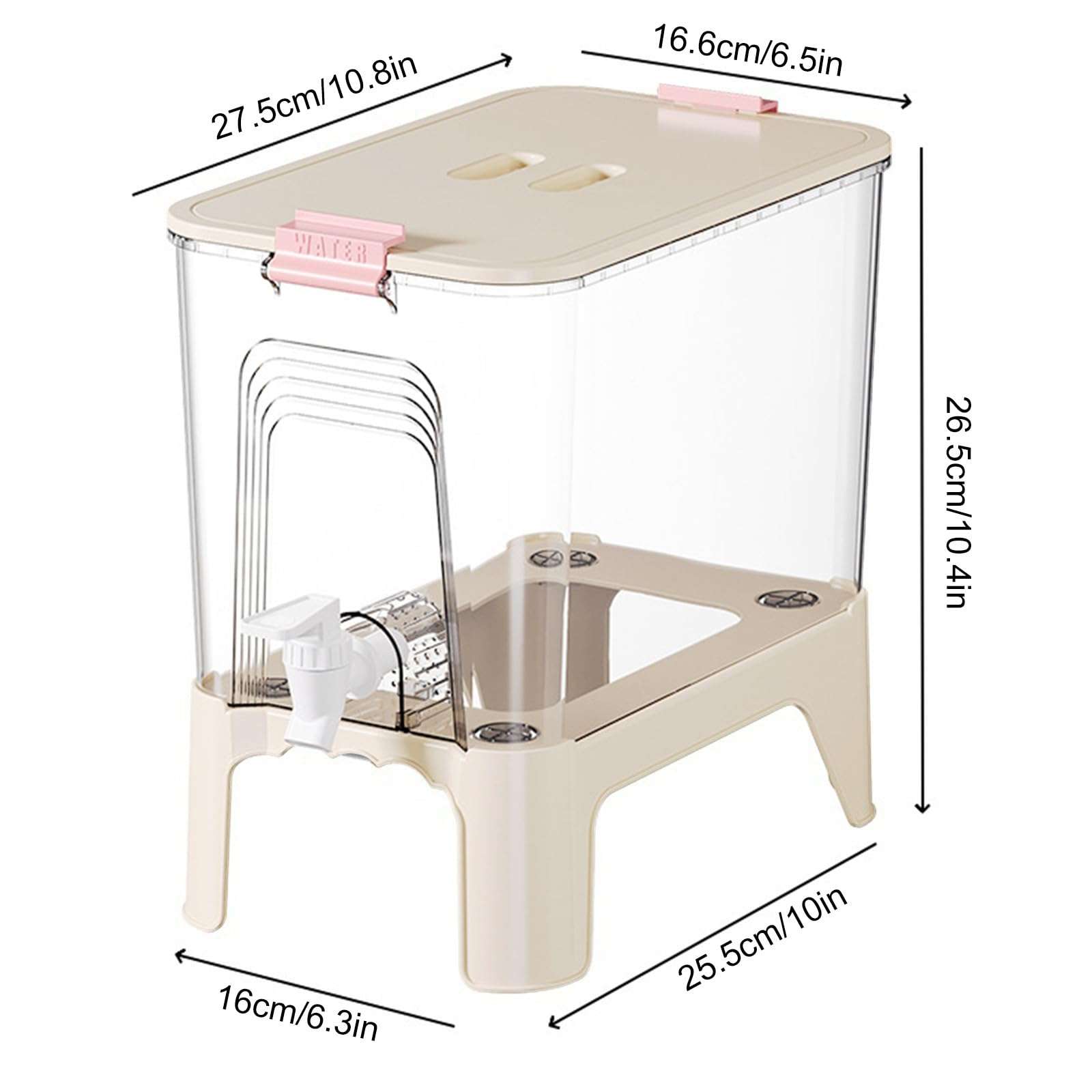 1.7 Gallon Drink Dispensers for Parties with Stand Plastic Beverage Drink Dispenser for Fridge with Spigot and Lid Iced Juice Lemonade Water Container for Home Bar Party Supplies (Single Spigot) 5