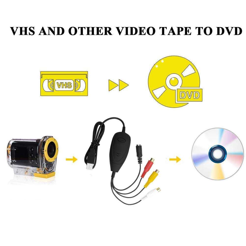 Andthere VHS to Digital Converter for Windows 10, USB2.0 Video Audio Capture Card, VHS to DVD Converter 4