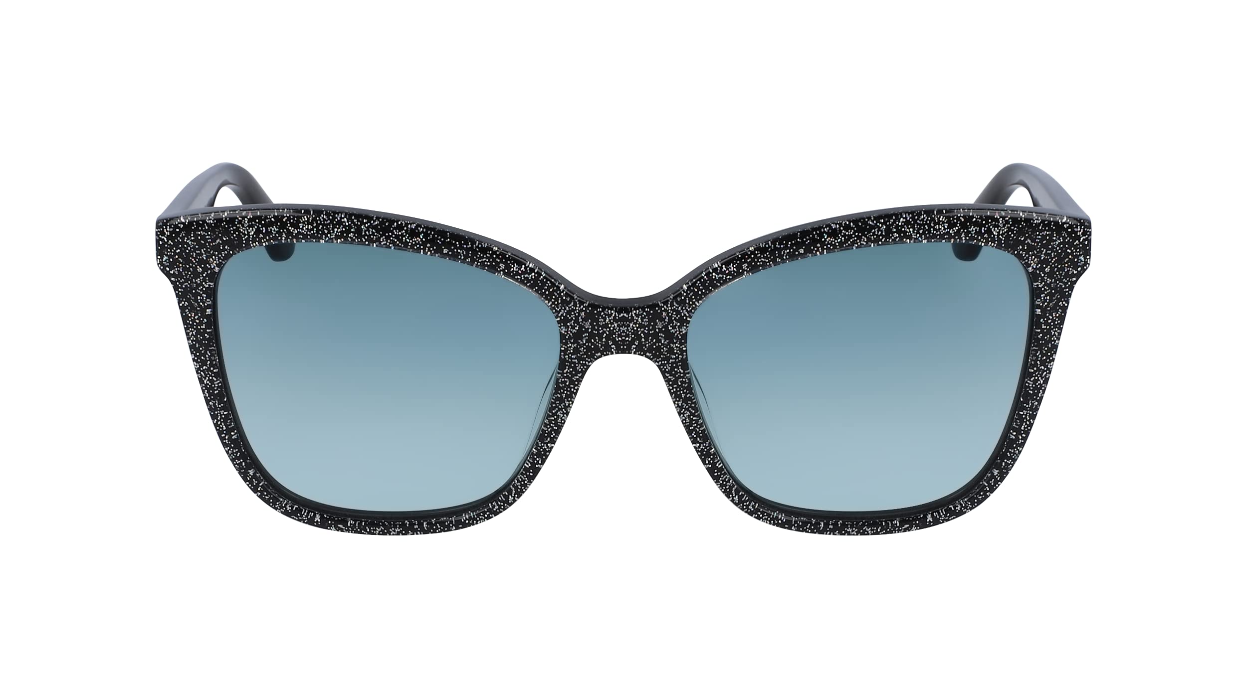 KARL LAGERFELD Women's Modern Butterfly Acetate Black Glitter Sunglasses, Taglia unica 1
