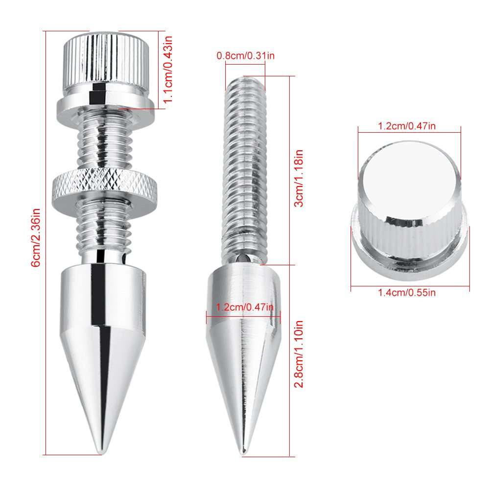 4 Pcs Speaker Isolation Spikes Stand Feet HiFi Speaker AMP CD C1 Base Pads 28x25mm for Speaker, Amplifier, CD DVD Player, Turntable Recorder, Chassis, Instrument 4