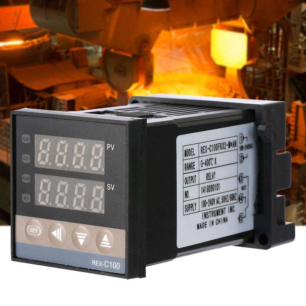 YYONGAO Industry, 100-240V Voltage Digital PID Digital Temperature Controller Relay Output REX-C100FK02-MAN Fit for Power, Chemical, Food, etc. 5