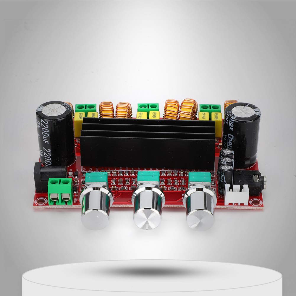HW-302B Mini 2.1 Channel Power Amplifier for Home Theater System, 80Wx2+100Wx1 DC24V with Low Heat Design