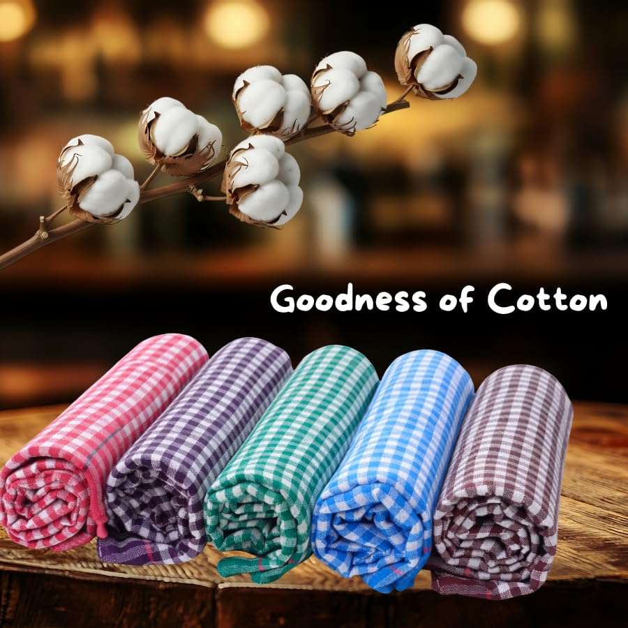 COTTONSUTRA Towels for Men Cotton, Women, Children - Pack of 5 Multicolor Bath Towel Cotton | 28x56 Inch Lightweight Quick Dry Cotton Towels for Bath Women & Men. 4