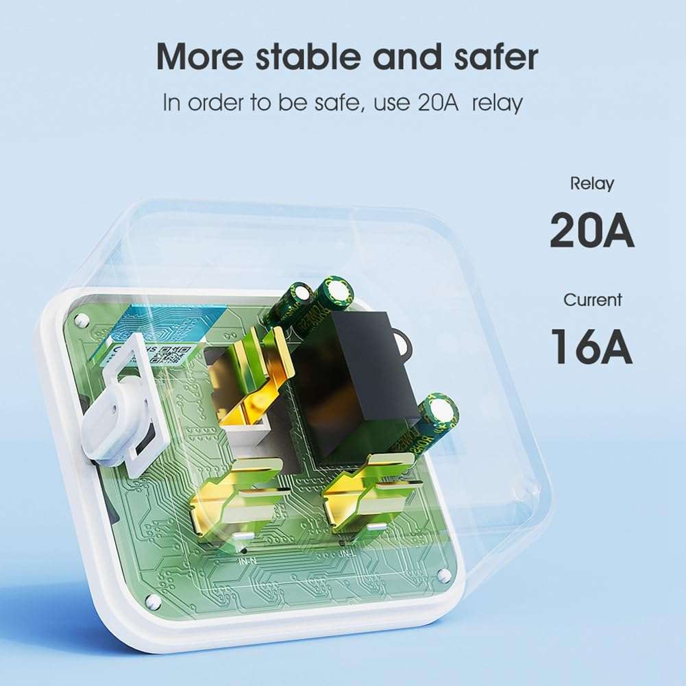 Geuxe WiFi Smart Socket Universal Plug APP Controls Voice Timing 2.4G Wireless Plug Switch US Plug, White 5