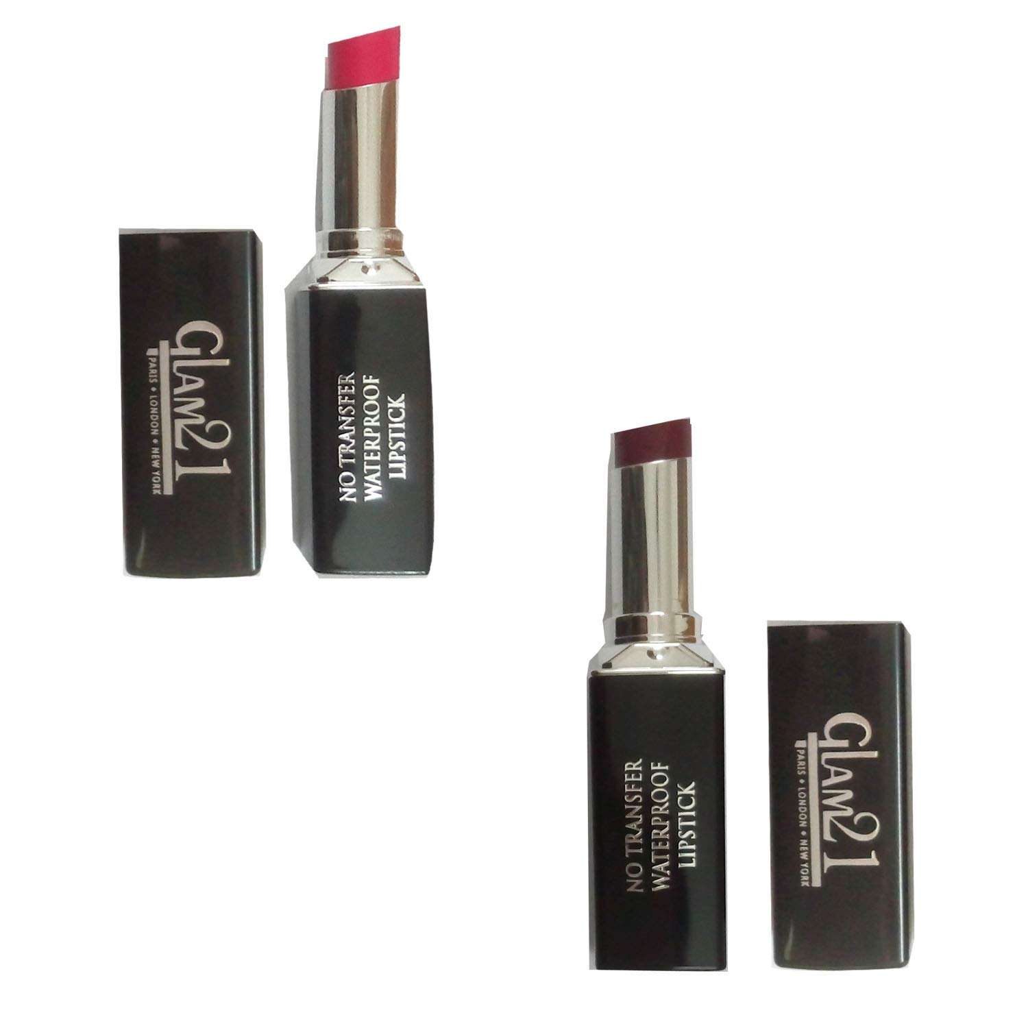 GLAM21 12 HOUR KISS PROOF PINKY SHADE LIPSTICK ( 2.8 GM) + 1 GLAM21 12 HOUR KISS PROOF BURGUNDY SHADE LIPSTICK ( 2.8 GM) (PACK OF 2)