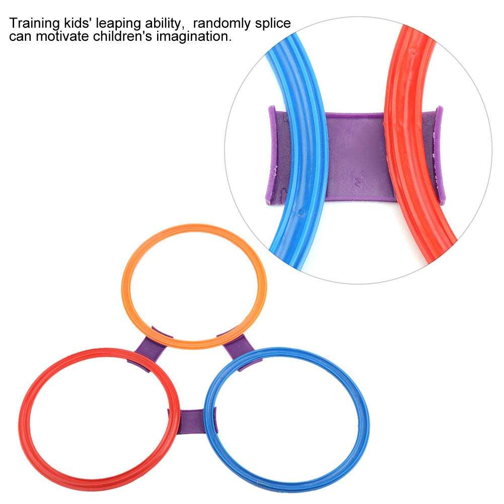 Tbest 5Pcs Jumping Rings, Kids Jump Rings Game Children Jumping Game Playing Activity for Children Children's Outdoor Entertainment Supplies Hopscotch Rings Poly Hopscotch Hopscotch Rings 3