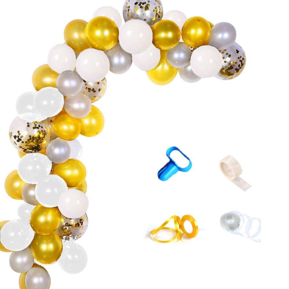 Balloon Arch Garland Kit 127pcs White Balloon Arch Kit gold balloon garland Wedding DIY Balloon arch Party Centerpiece Backdrop Background for the baby shower decorations 1