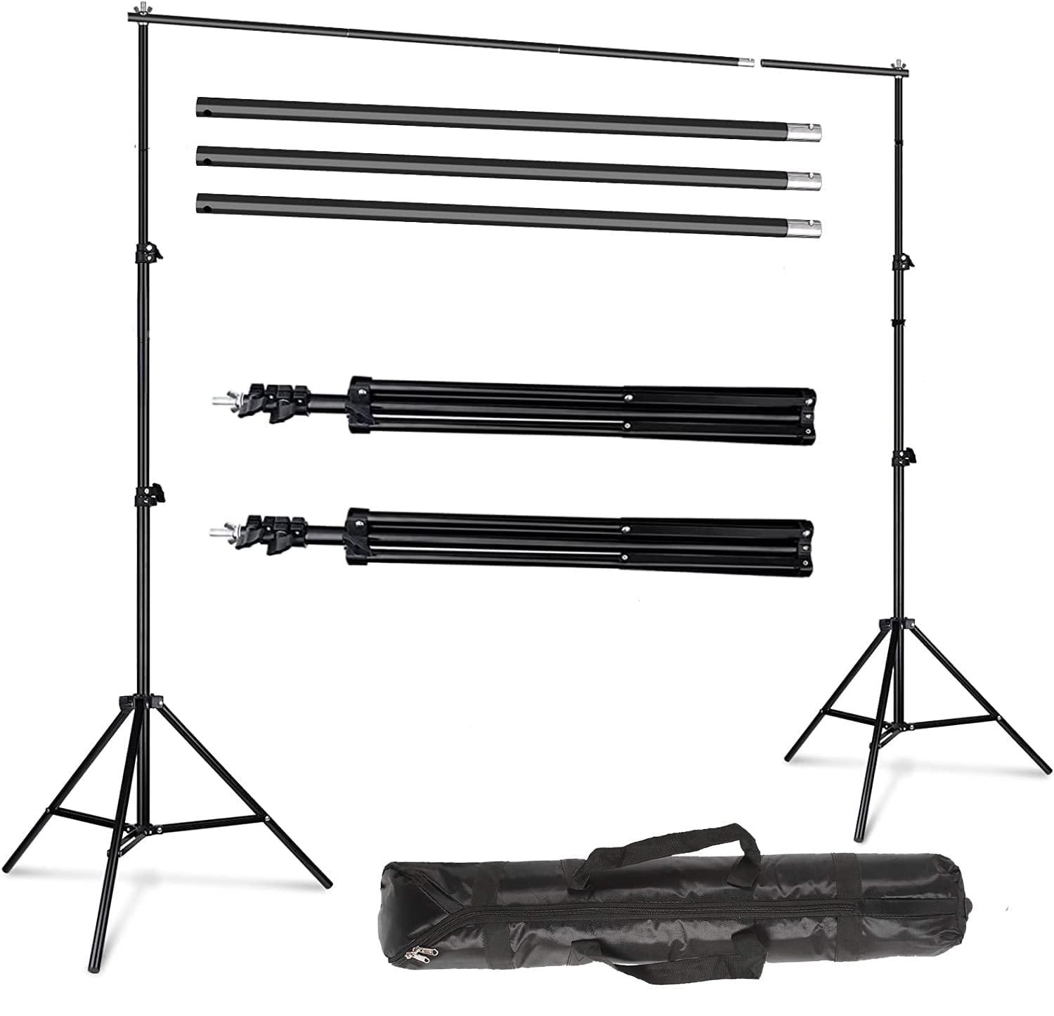 Giftmax Single Holder Umbrella Lighting Kit with Umbrella Studio Light with Backdrop Cloth Screen Photo Background Backdrop Stand Support System (Single Holder Kit + Beige Screen) 6