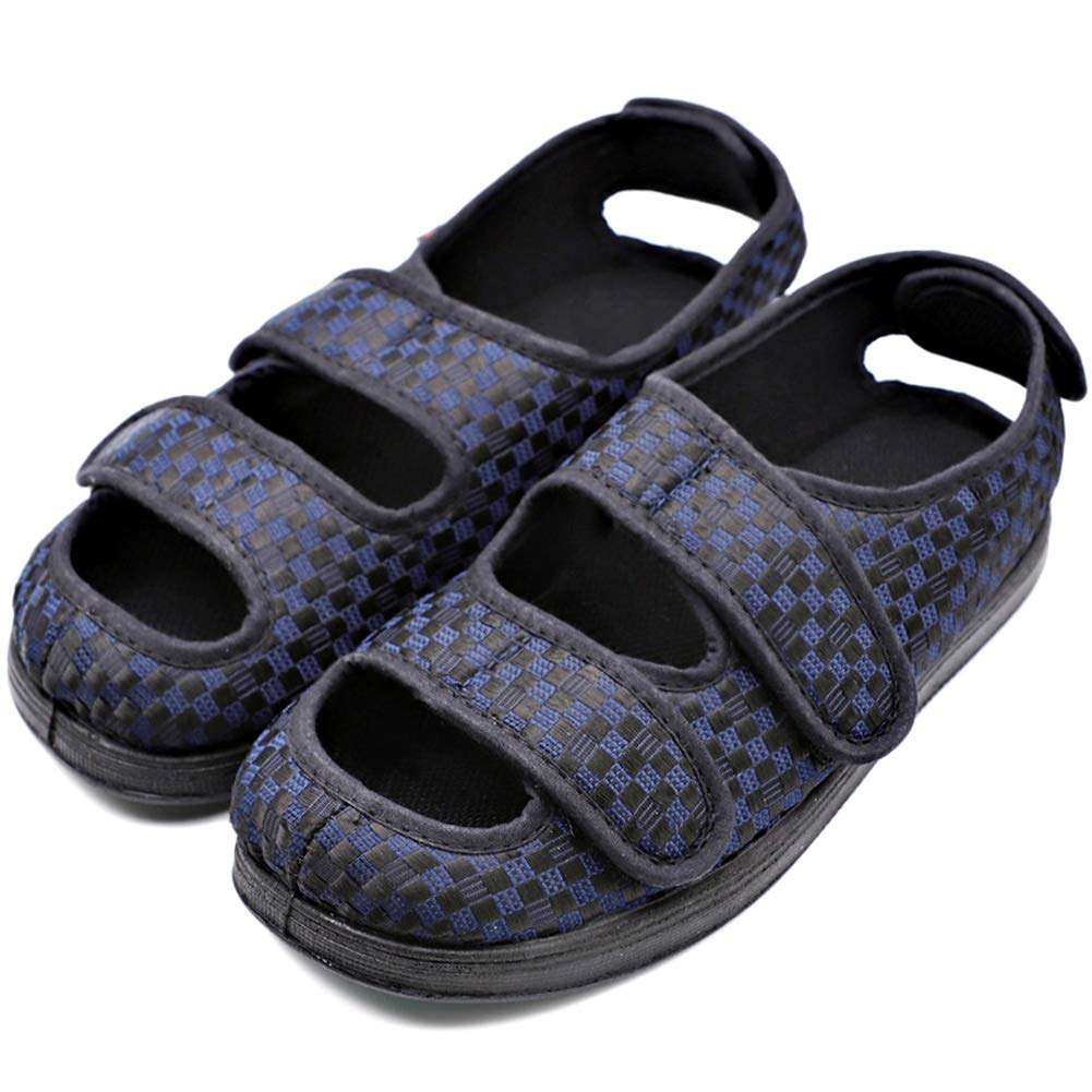 MEJORMEN Womens Diabetic Slippers Swollen Feet Adjustable Touch Close Strap Edema House Shoes Sandals Comfortable Extra Wide Fit Footwear Relief for Arthritis Mother Elderly Indoor Outdoor 1