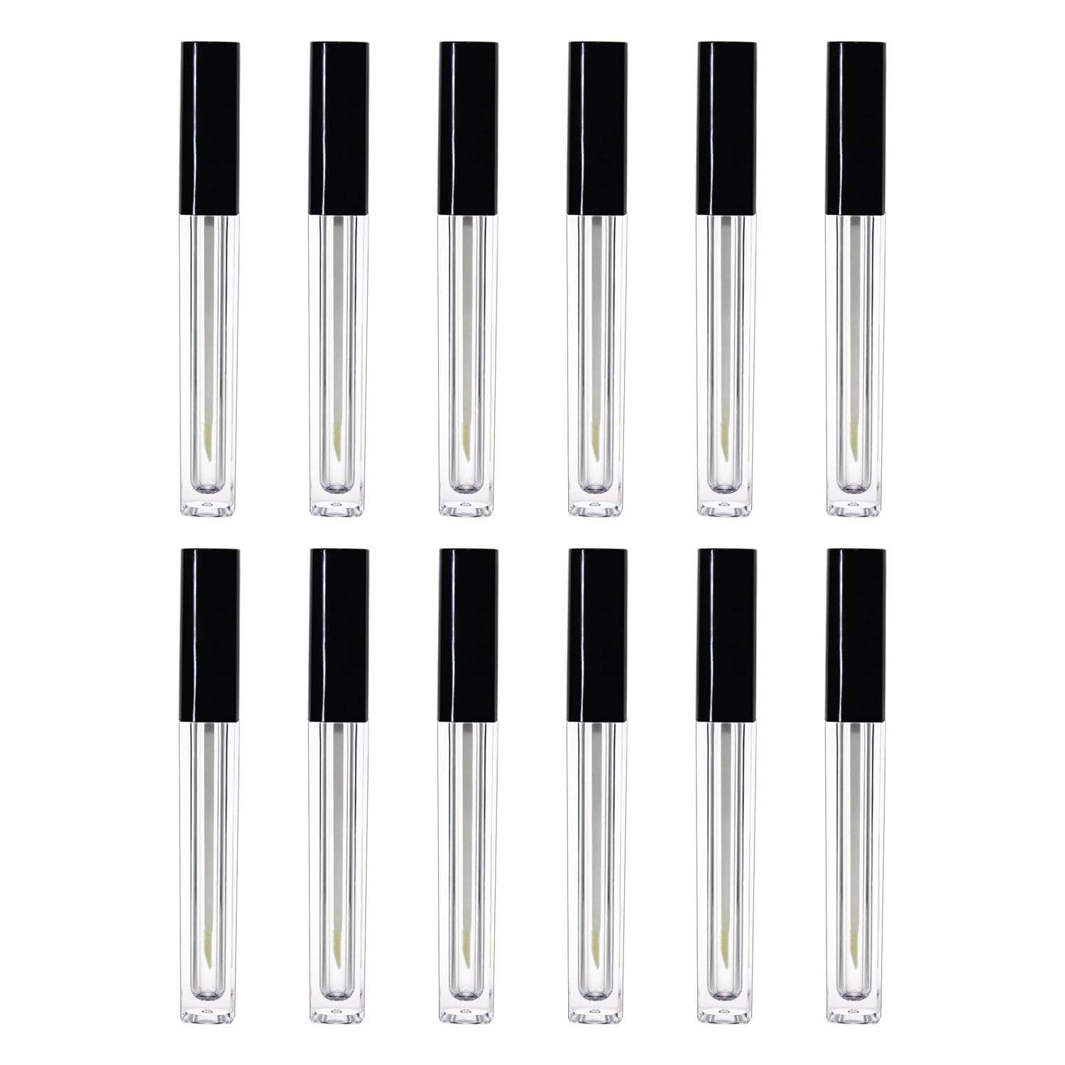 Nsb Herbals 5 ML Square Premium Acrylic Empty Lip Gloss, Lip Care, Cosmetic, Mascara, Liquid Eye Shadow, Transparent Empty Clear Lip Containers Tubes, Refillable Bottle With Plug (Pack of 6) 1