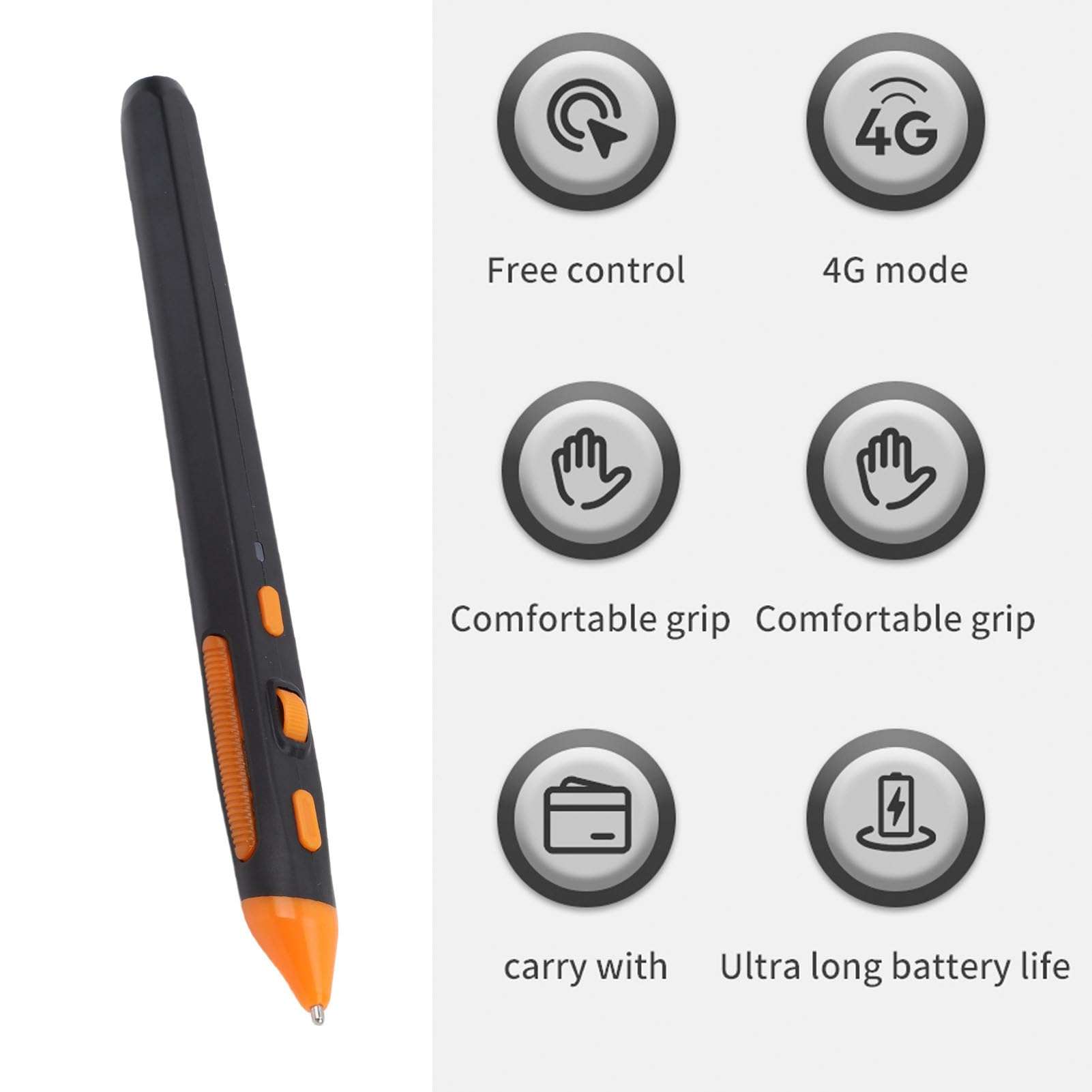 Asixxsix Wireless Optical Pocket Pen Mouse, 800/1200/1600 DPI Adjustable Optical Pen Mouse with PPT Flip Pen Functions, Ergonomic Mouse for PC Laptop Notebook Computer (Black) 5