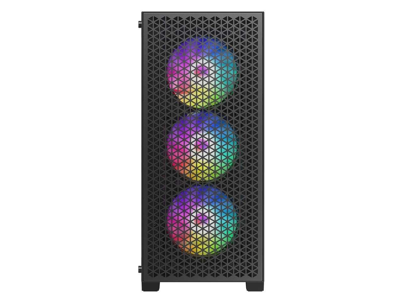 DIYPC DIY-F08-BK Black USB3.0 Tempered Glass ATX Gaming Computer Case w/ 4 x ARGB 120mm Fans (Pre-Installed) 4