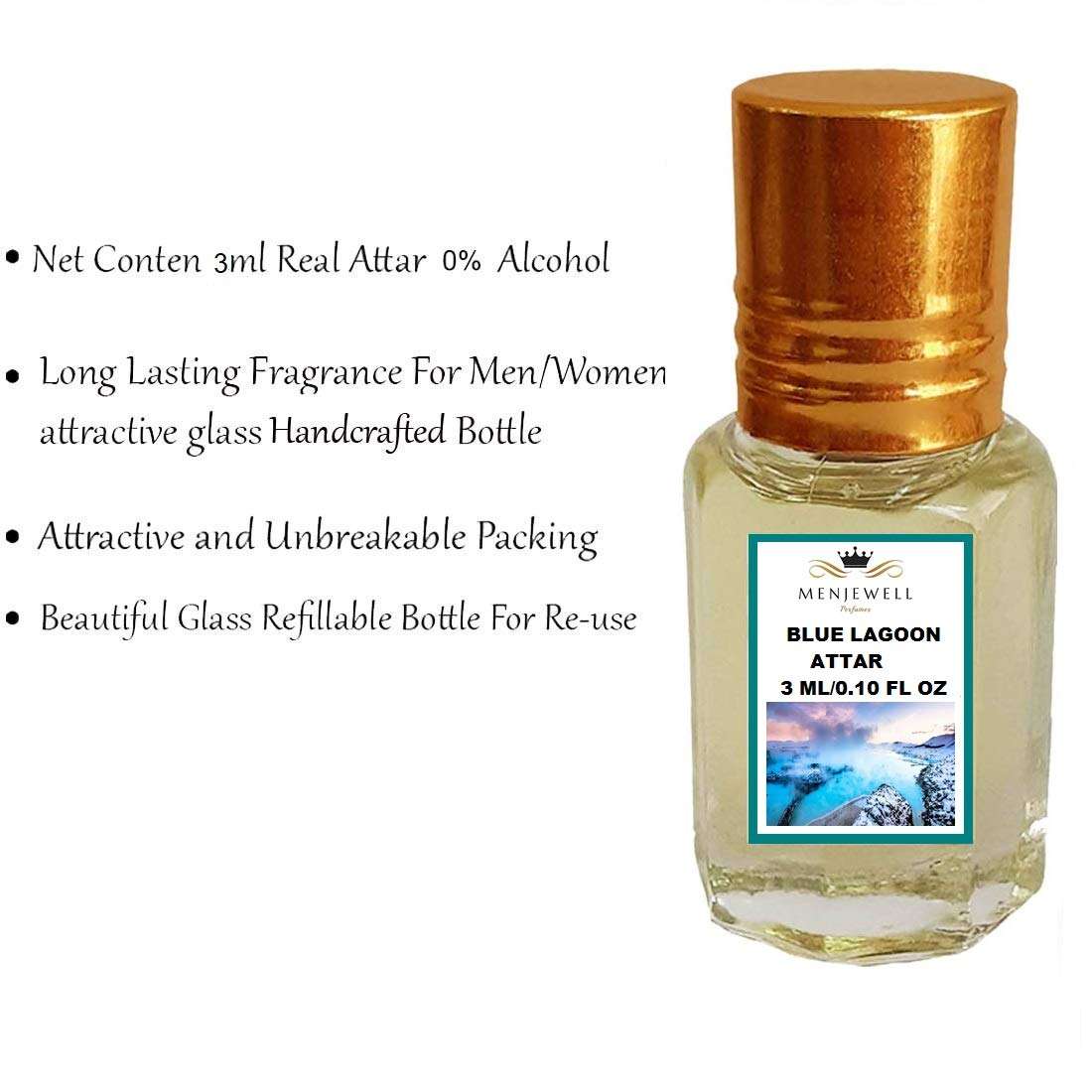 Menjewell Fragrances Blue Lagoon Attar, 3 Ml, 50 g 2