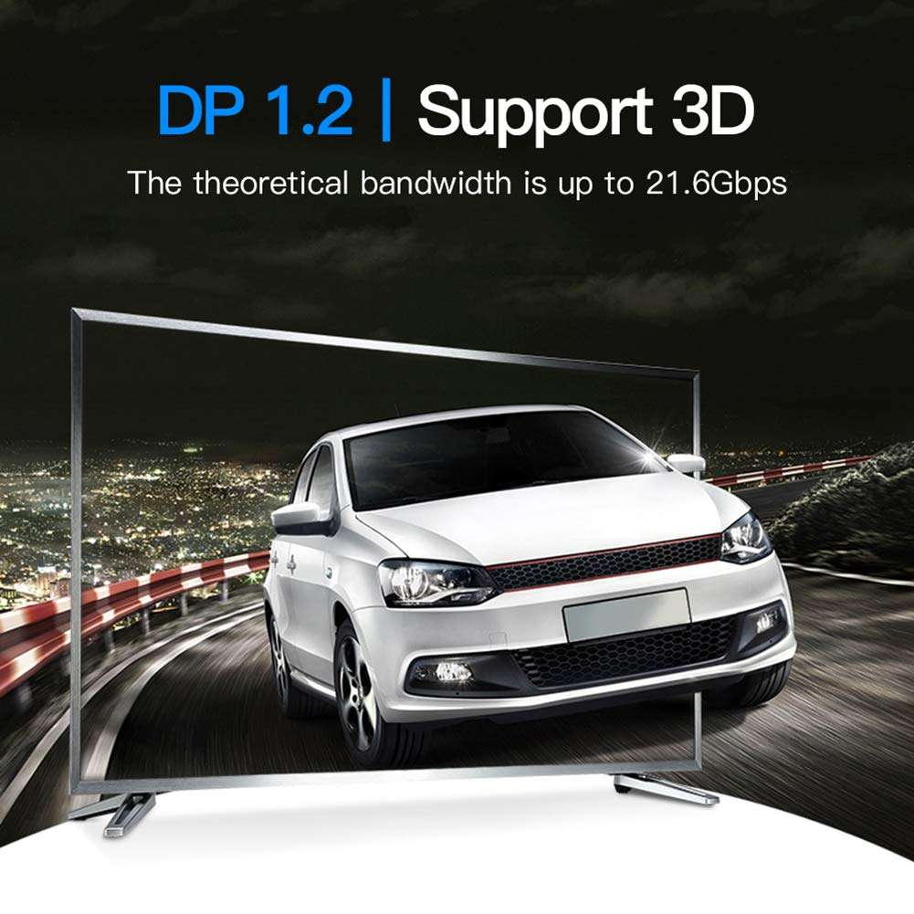 VENTION DisplayPort Cable 1.5m/5ft, DP to DP 1.2 Cable (4K@60Hz, 2K@144Hz) Gold-Plated Interface, 3D DisplayPort Cord Compatible with PC, TV, Monitor, Desktop, Projector 6