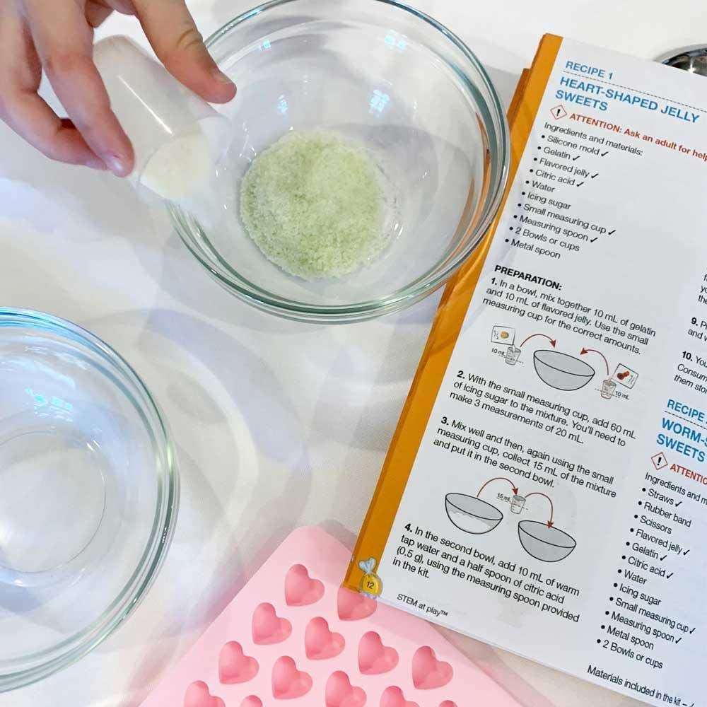 hand2mind Candy Making Kit Science Kit for Kids 8-12, Candy for Kids Science Kit with Fact-Filled Guide, Rock Candy Sticks, Gummy Worms Candy Lab, STEM Toys, 16 Science Experiments 5