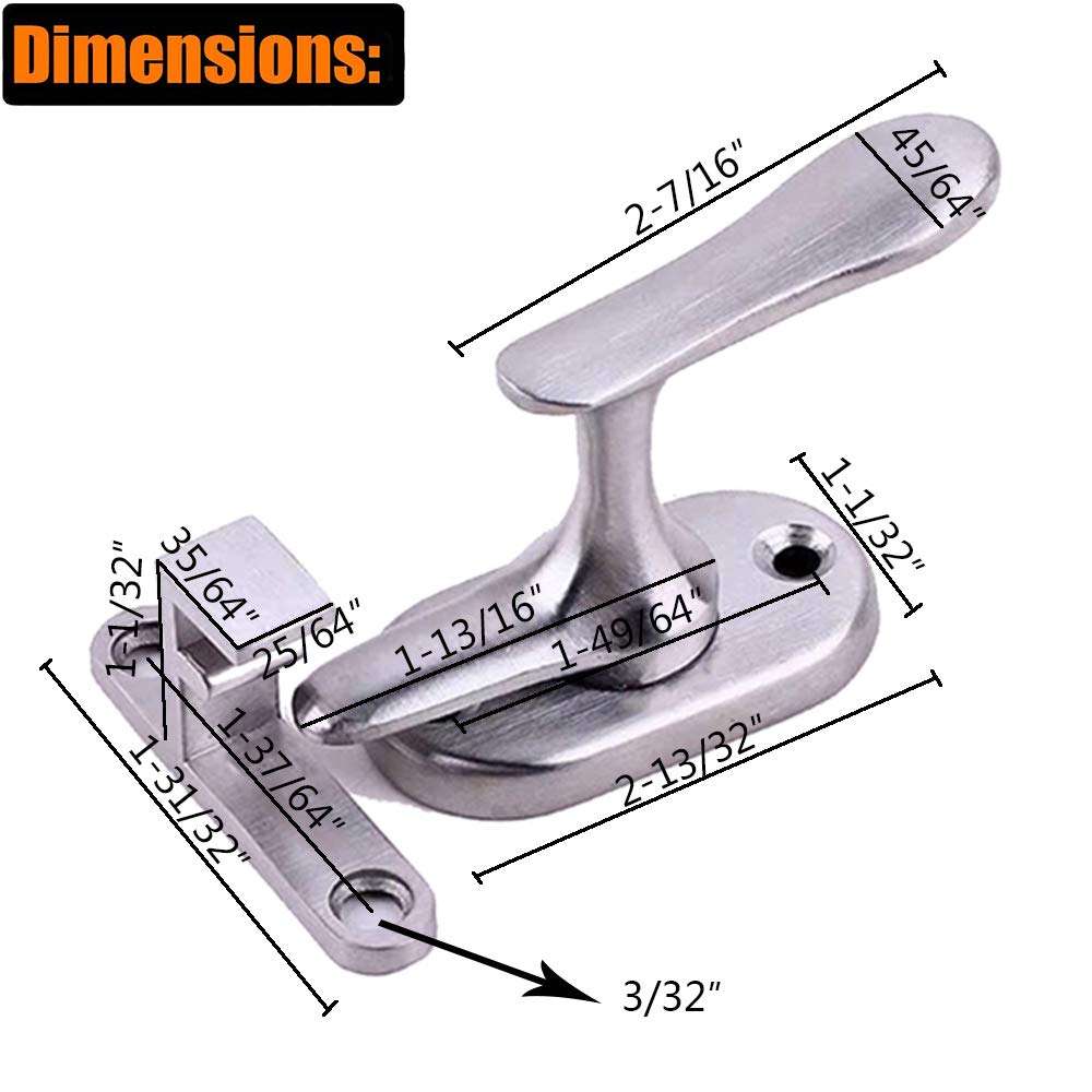 HWMATE Surface Door Bolt Stainless Steel Gate Latch Lock Anti-Theft Clasp with Screws for Bathroom Toilet Gate and Shed Doors Large Size (2 Pack) 2