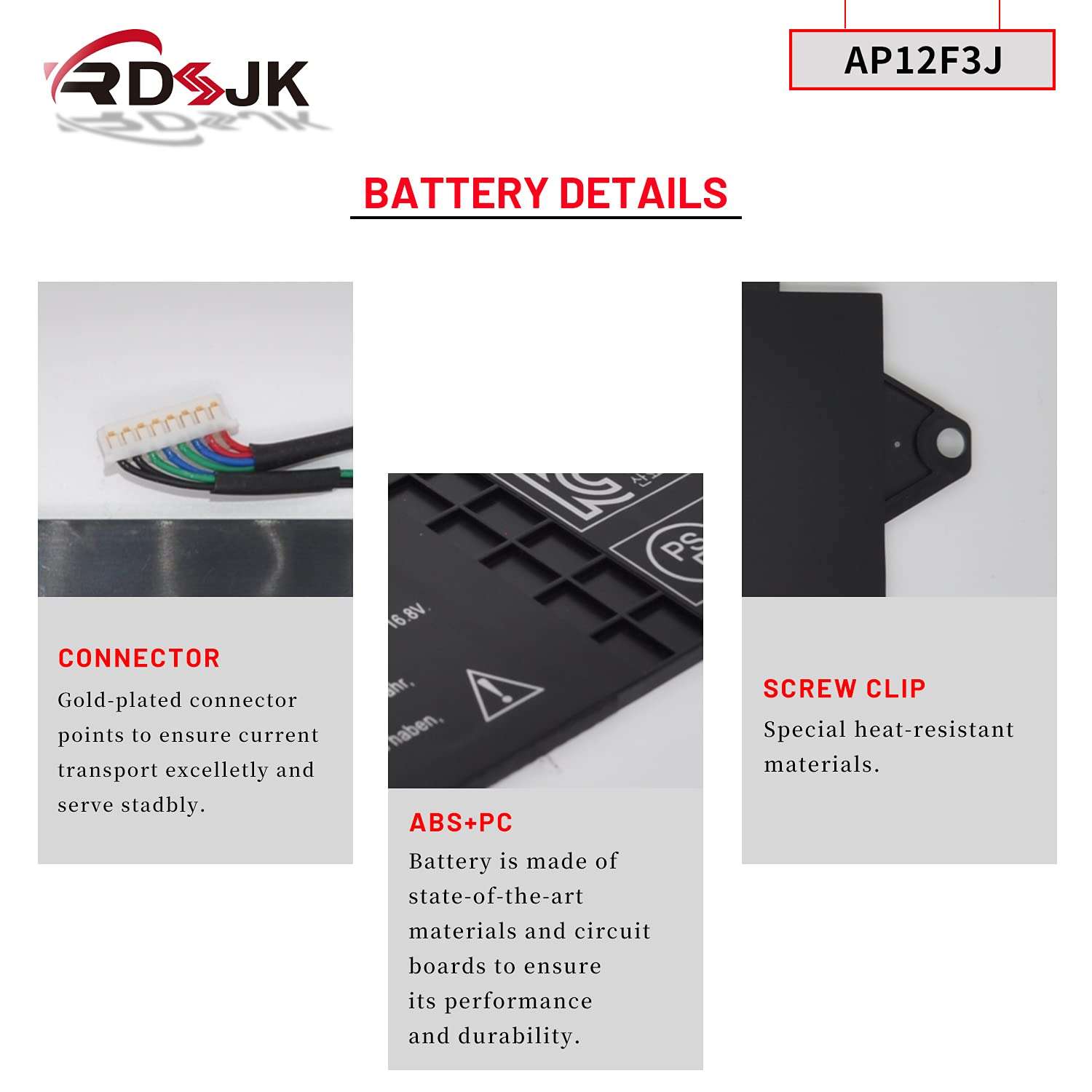 AP12F3J Laptop Battery for Acer Aspire S7 S7-391 Ultrabook S7-391-53334G12aws S7-391-53314G25aws S7-391-73514G25aws S7-391-73534G25aws Series S7-392 S7-393 2ICP3/65/114-2 7.4V 4680mAh/35Wh 5