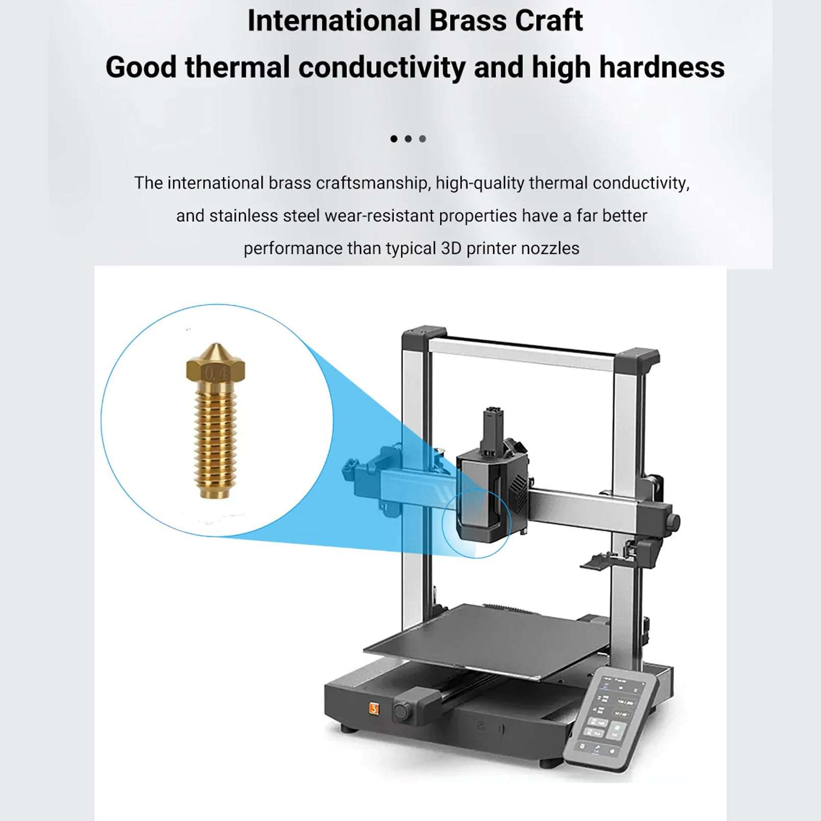 KOYOFEI 12PCS Brass Nozzles for Kobra 3, 3D Printer Parts High Speed 0.4mm Brass Nozzles Kit for Anycubic Kobra 3, Kobra 3 Combo 3