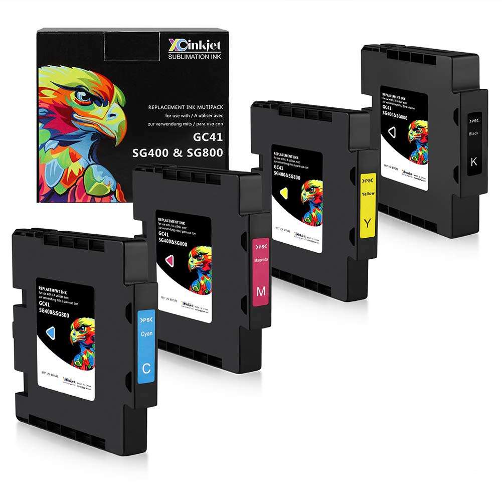Xcinkjet Sublimation Ink Cartridge Compatible for Sawgrass Virtuoso SG400 SG 800 Printer (1 Black, 1 Cyan, 1 Magenta, 1 Yellow, 4-Pack) 1