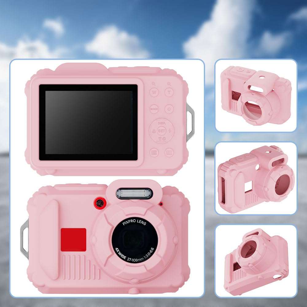 Tedubax Silicone Case for Kodak pixpro wpz2 Digital Camera with 2PCS Screen Protector and Lanyard - Pink 3